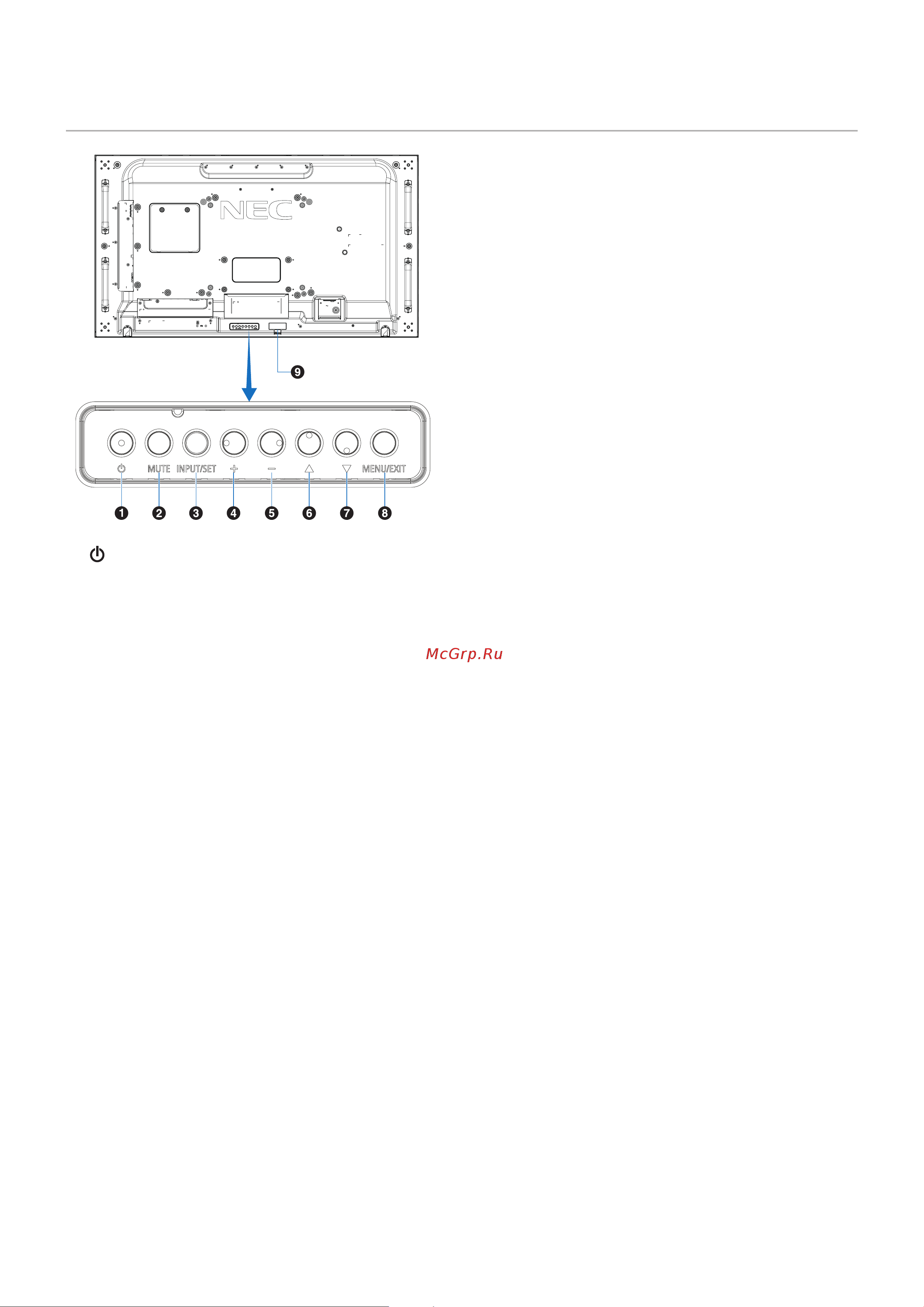Nec MultiSync UN552 [22/129] Пульт управления