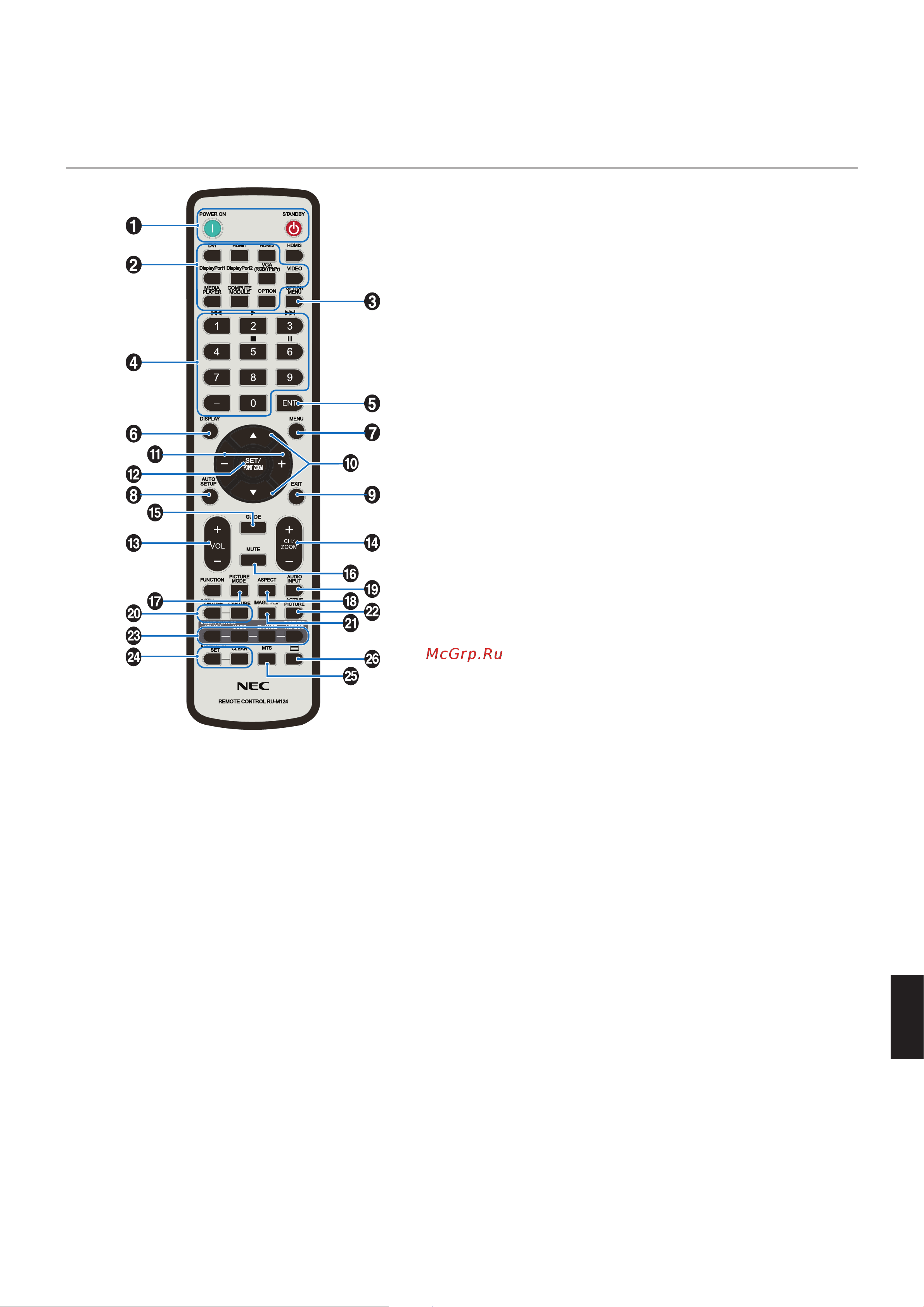 Nec MultiSync UN552 [25/129] Русский