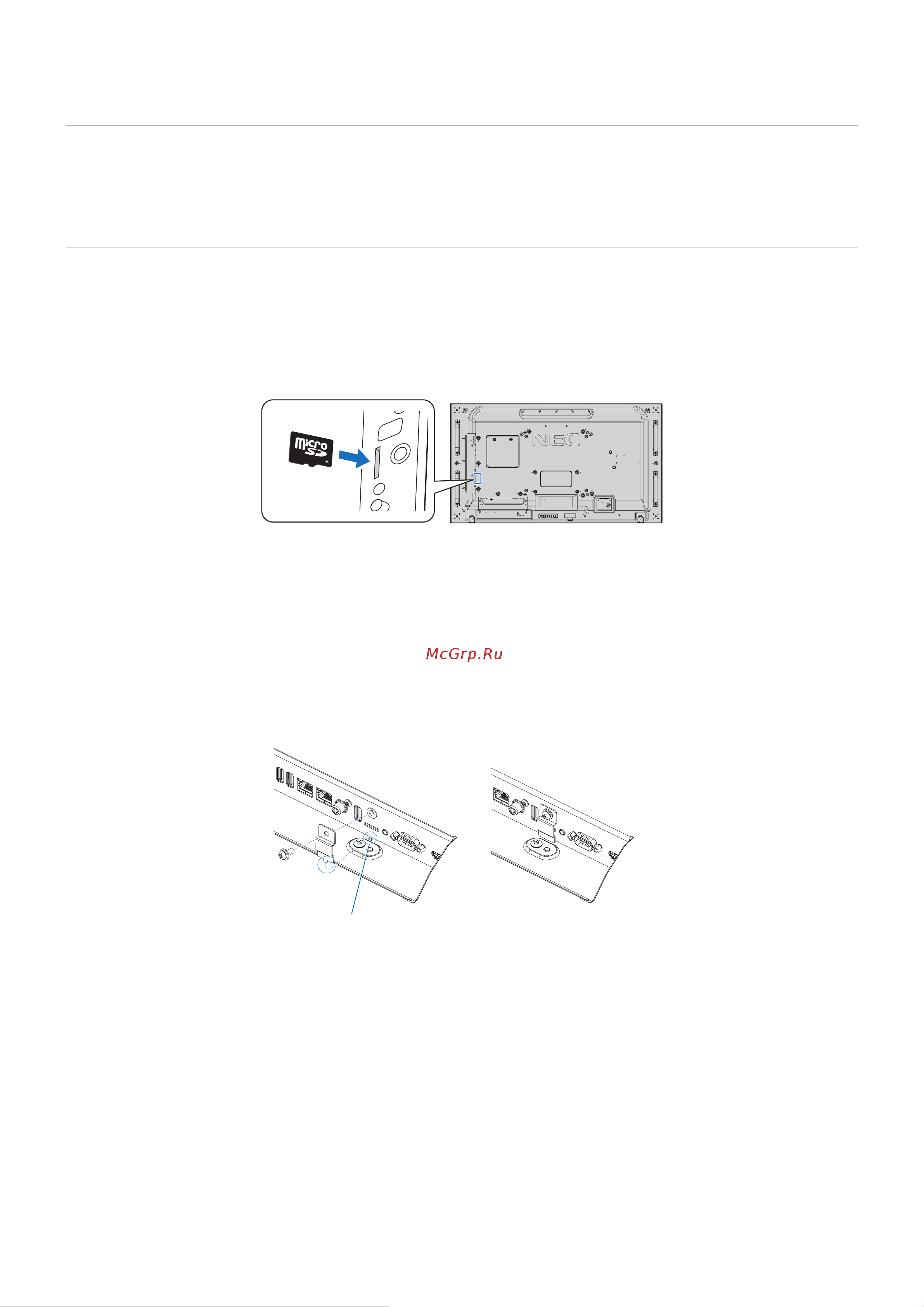 Nec MultiSync UN552 [32/129] Подключение совместимой карты памяти microsd