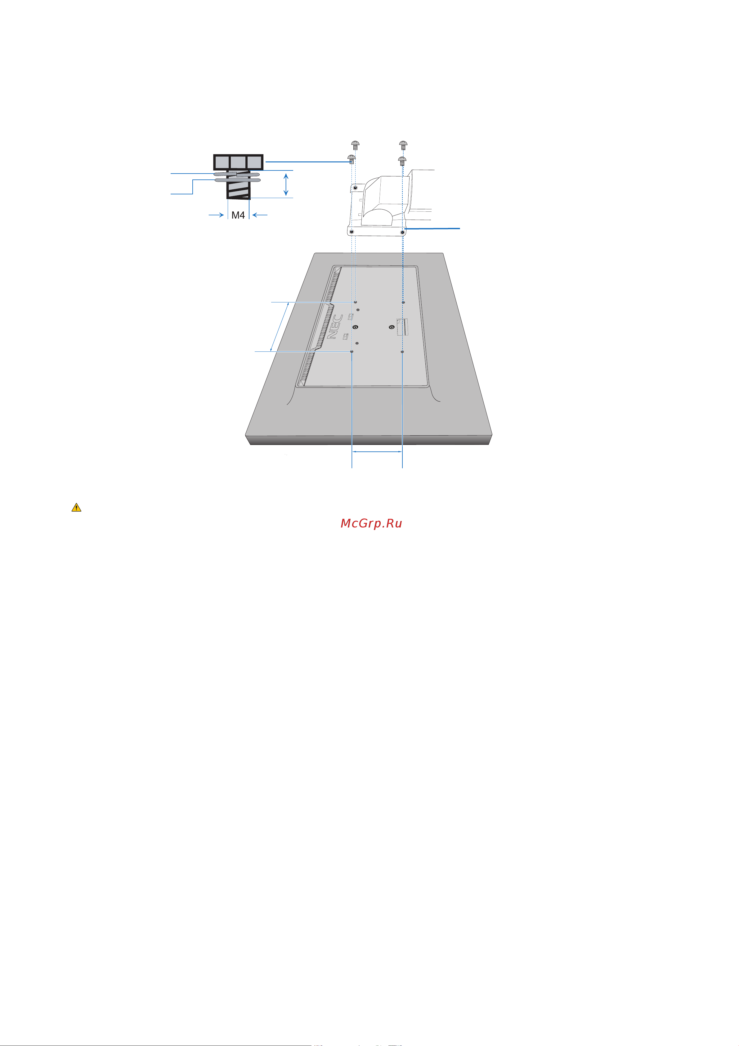 Nec MultiSync EA231WU-BK [12/32] Установка подвижного кронштейна