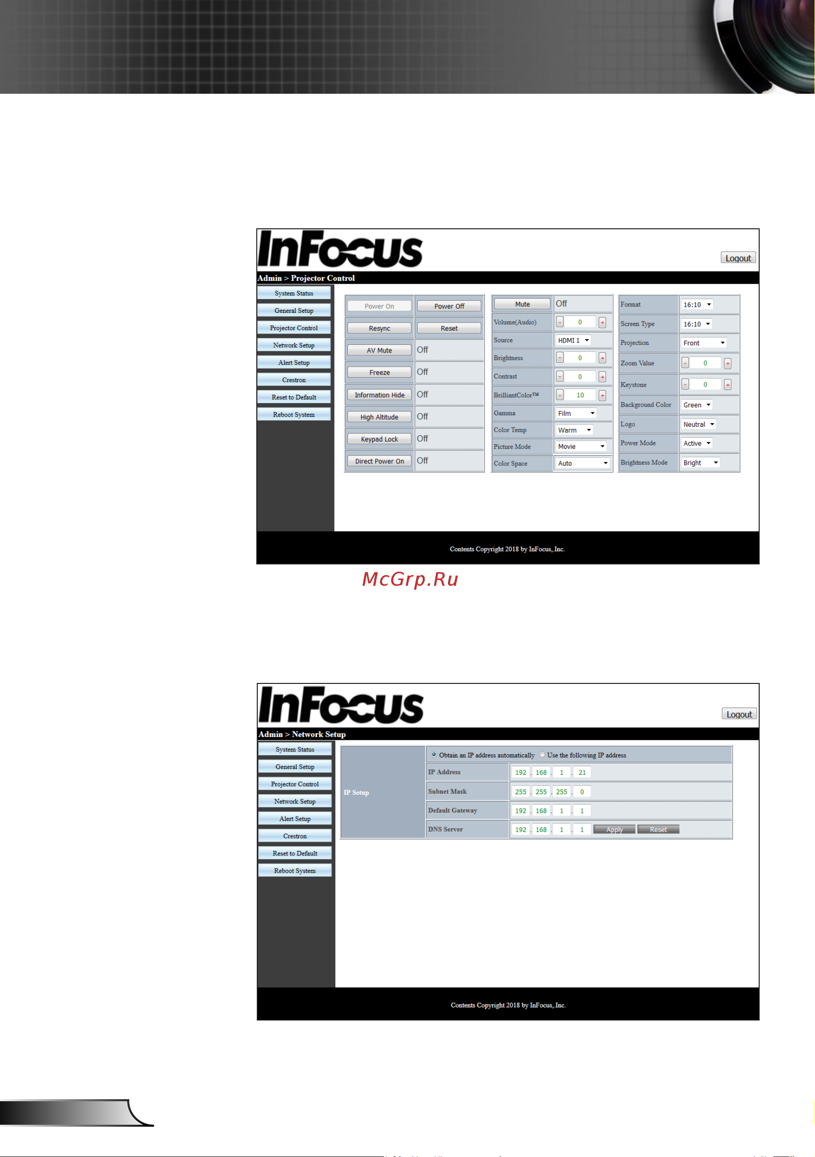 InFocus IN136 [58/82] Приложения
