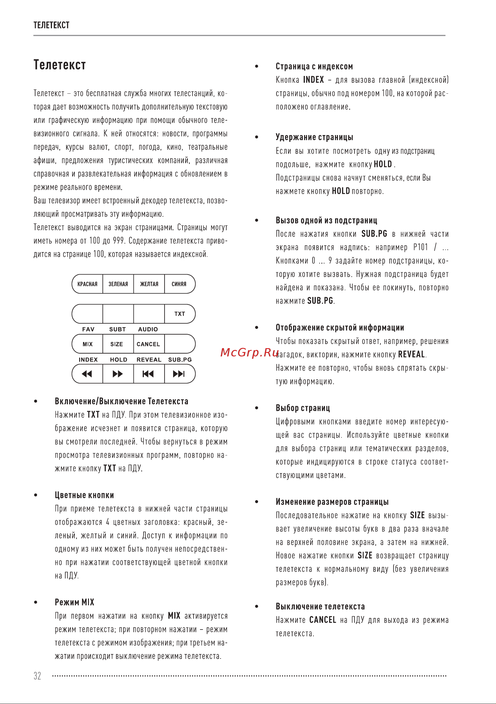 Vekta LD-32SR5115BT [32/44] Телетекст