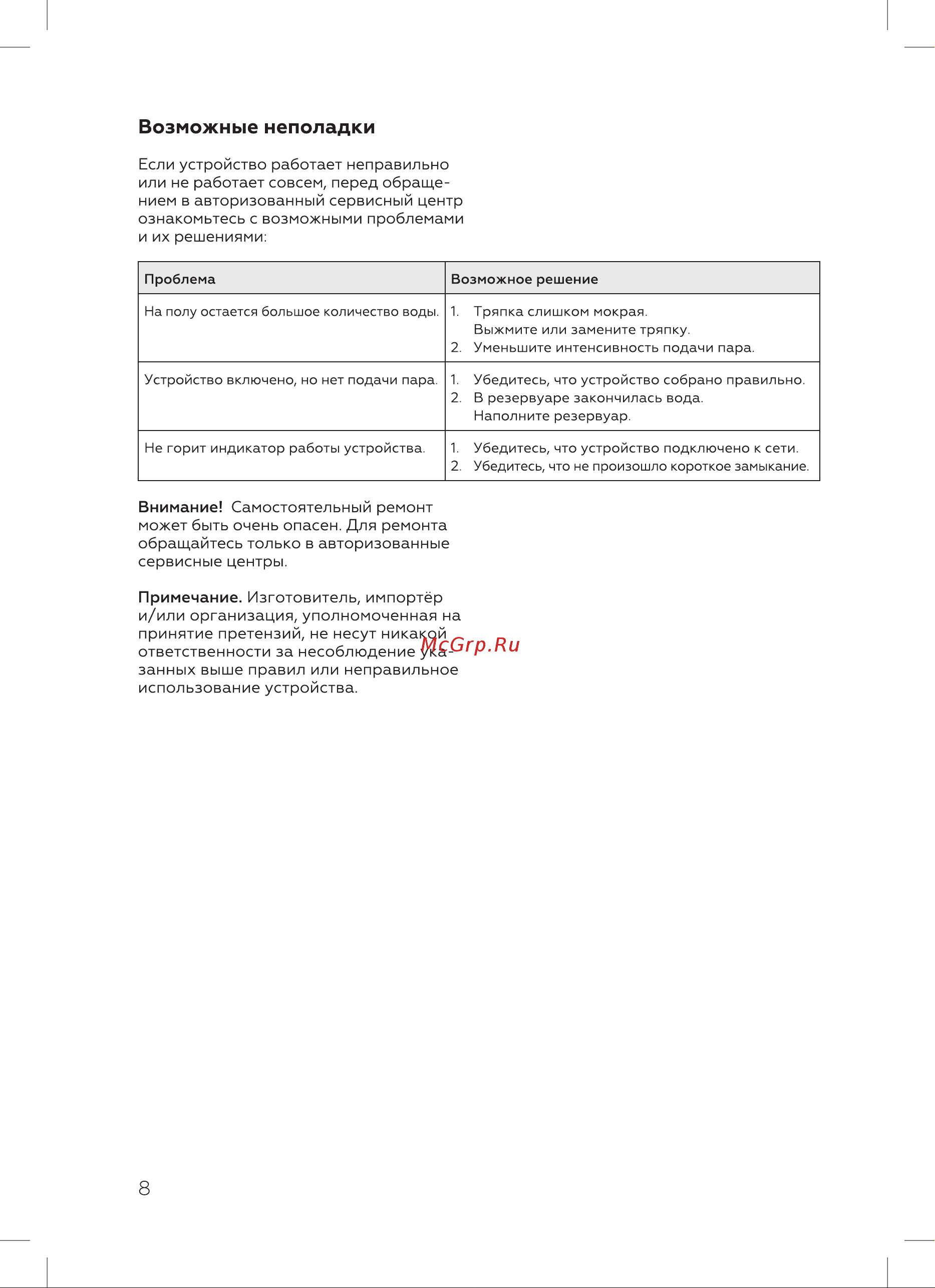 BQ SM2007 [10/20] Возможные неполадки