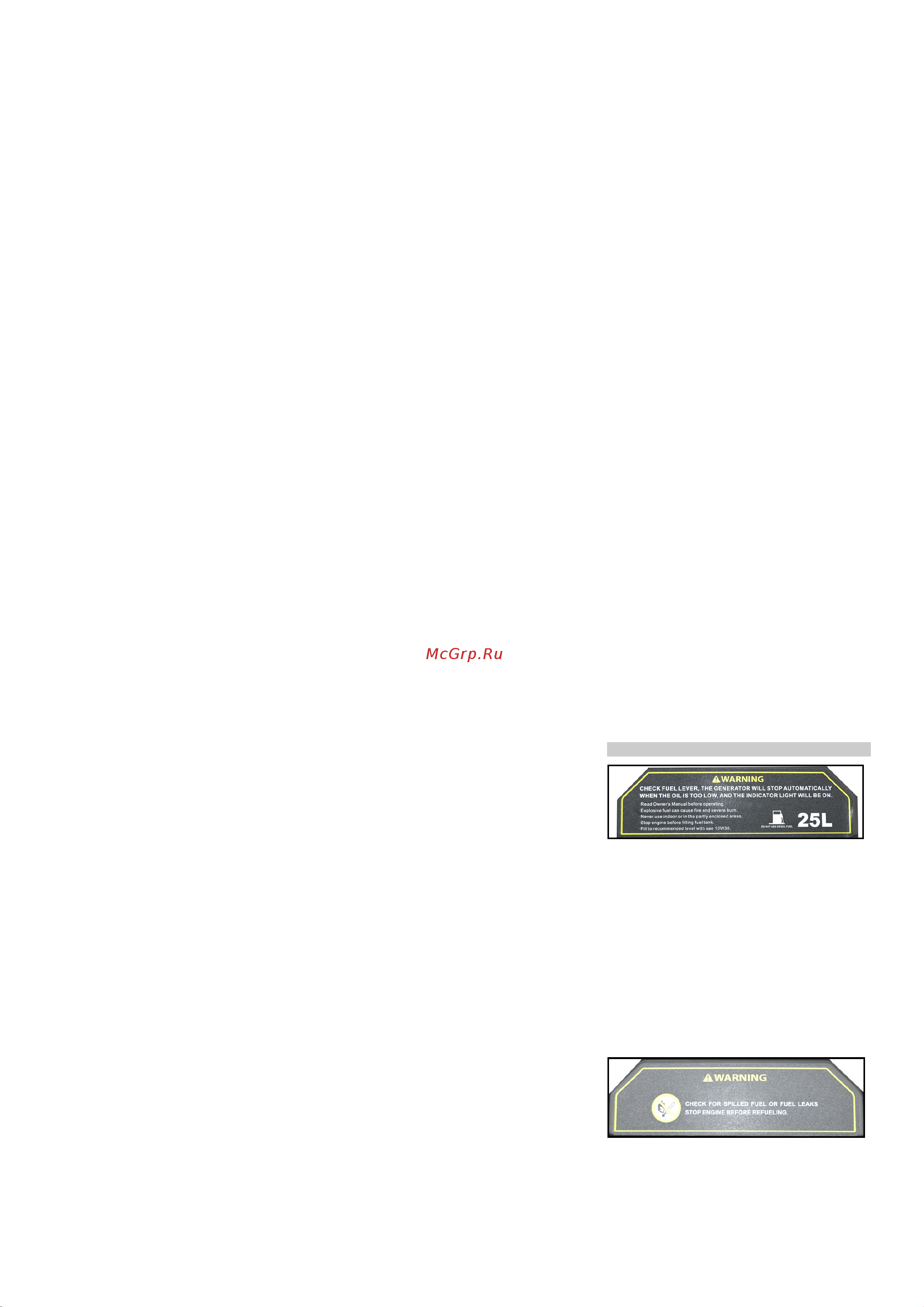 Karcher PGG 3/1 [79/104] Simboluri pe aparat