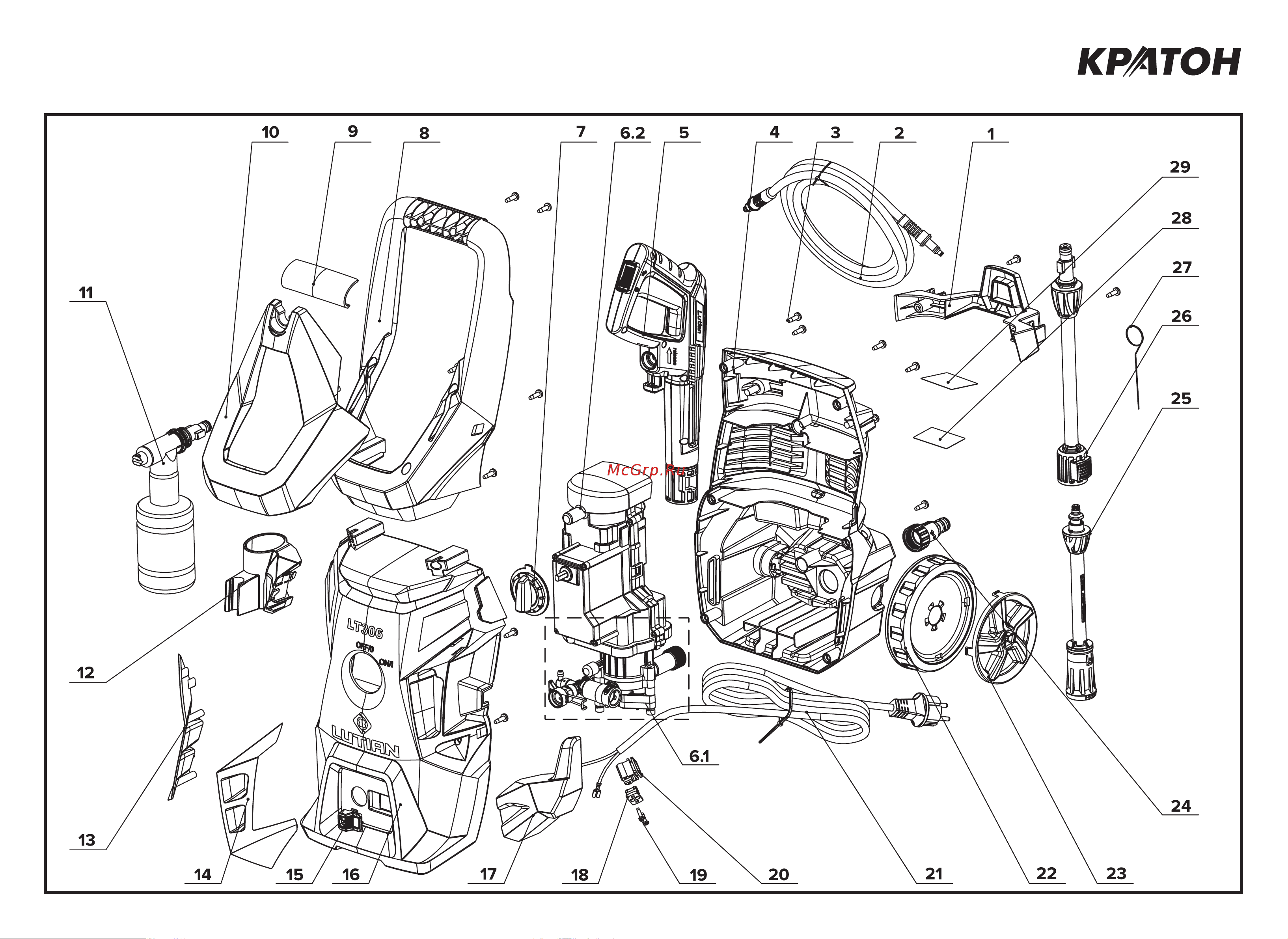 Кратон HPW-1600 3 20 01 005 [19/20] Приложение б информационное справочное мойка высокого давления hpw 1600 id 1119 схема сборки лист 1 листов 2