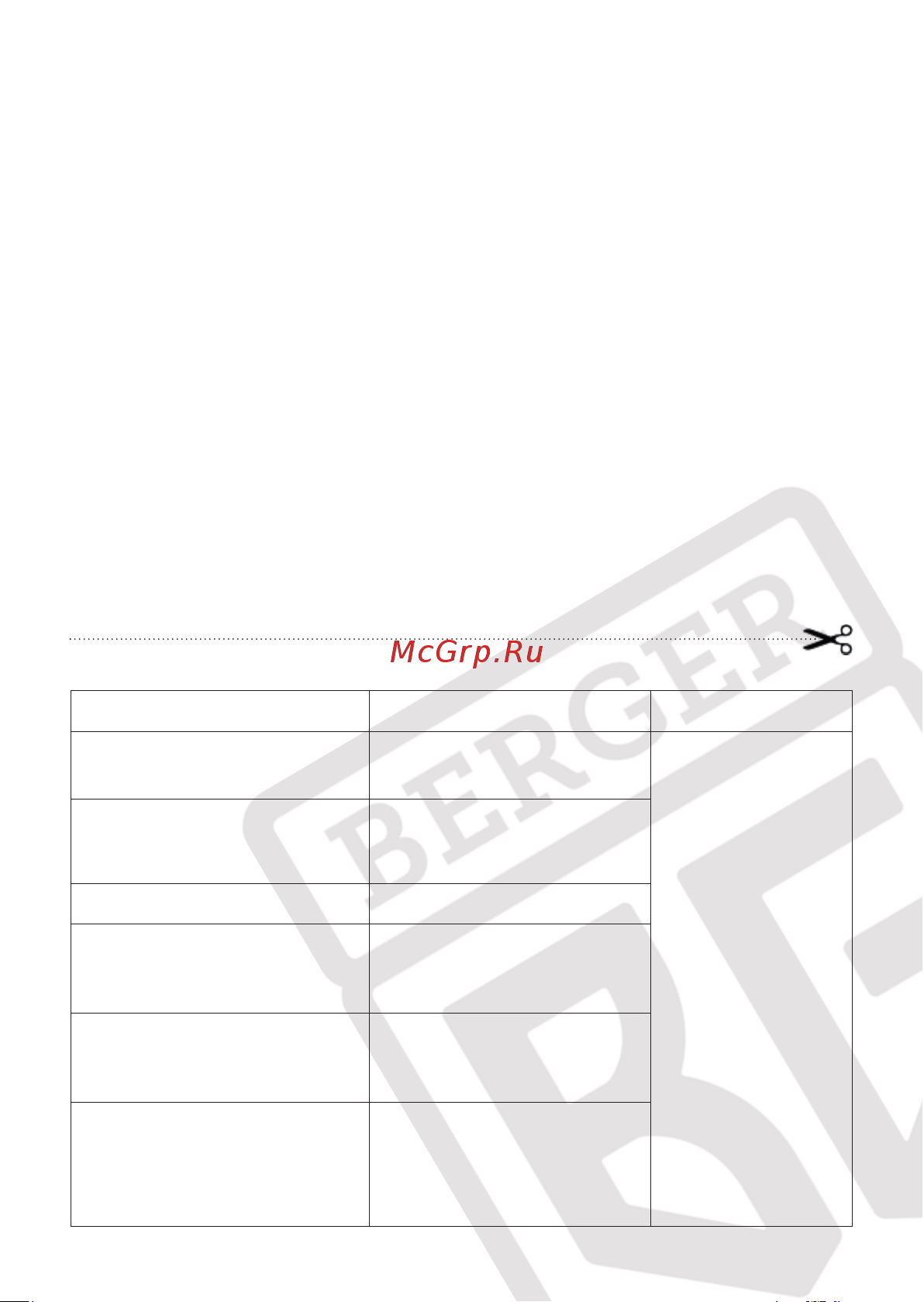 BERGER BG1277 [6/6] Гарантийные обязательства