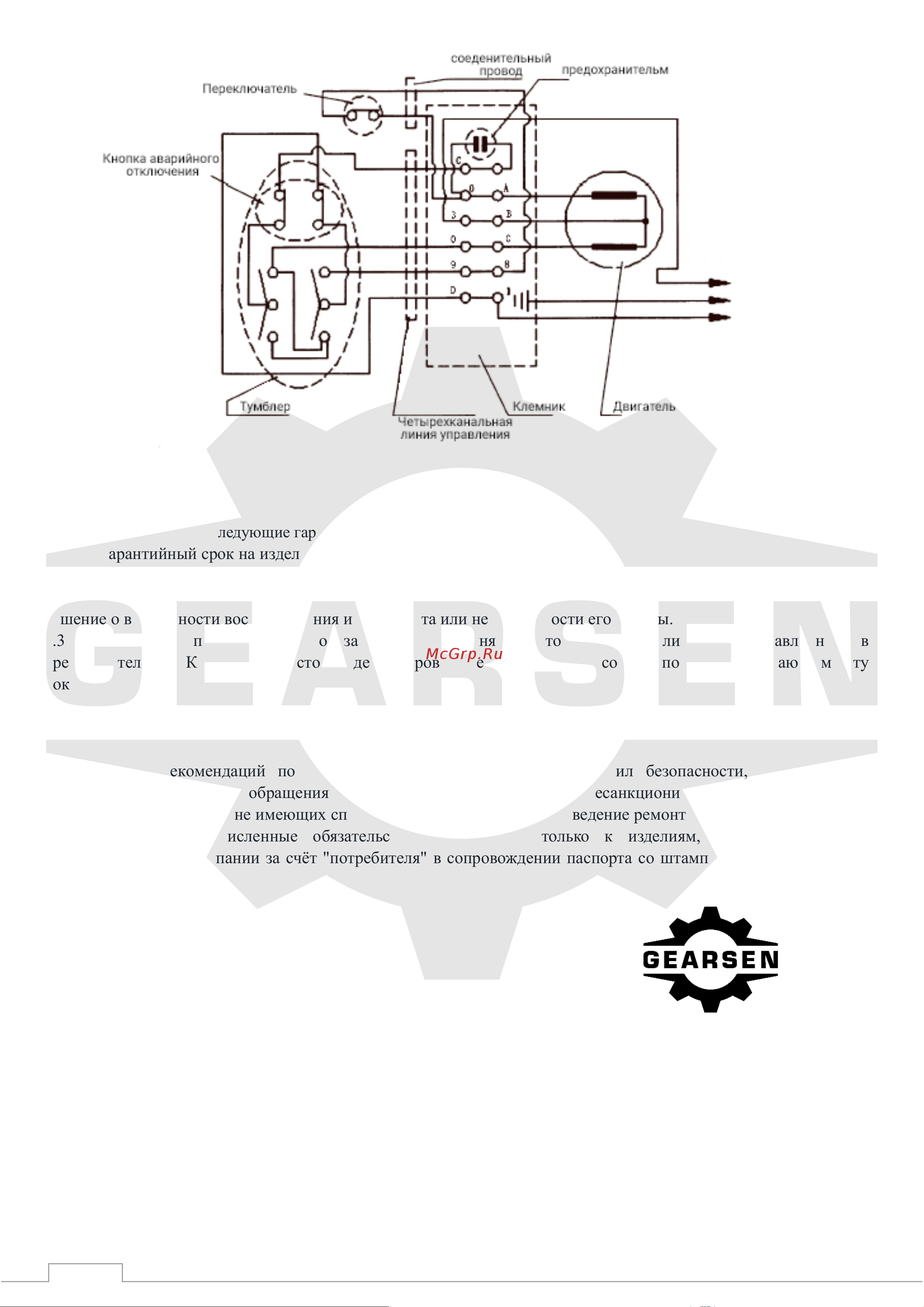 GEARSEN мини PA 125кгх12м, 220В (GPAS 12512) [8/11] Гарантийный талон