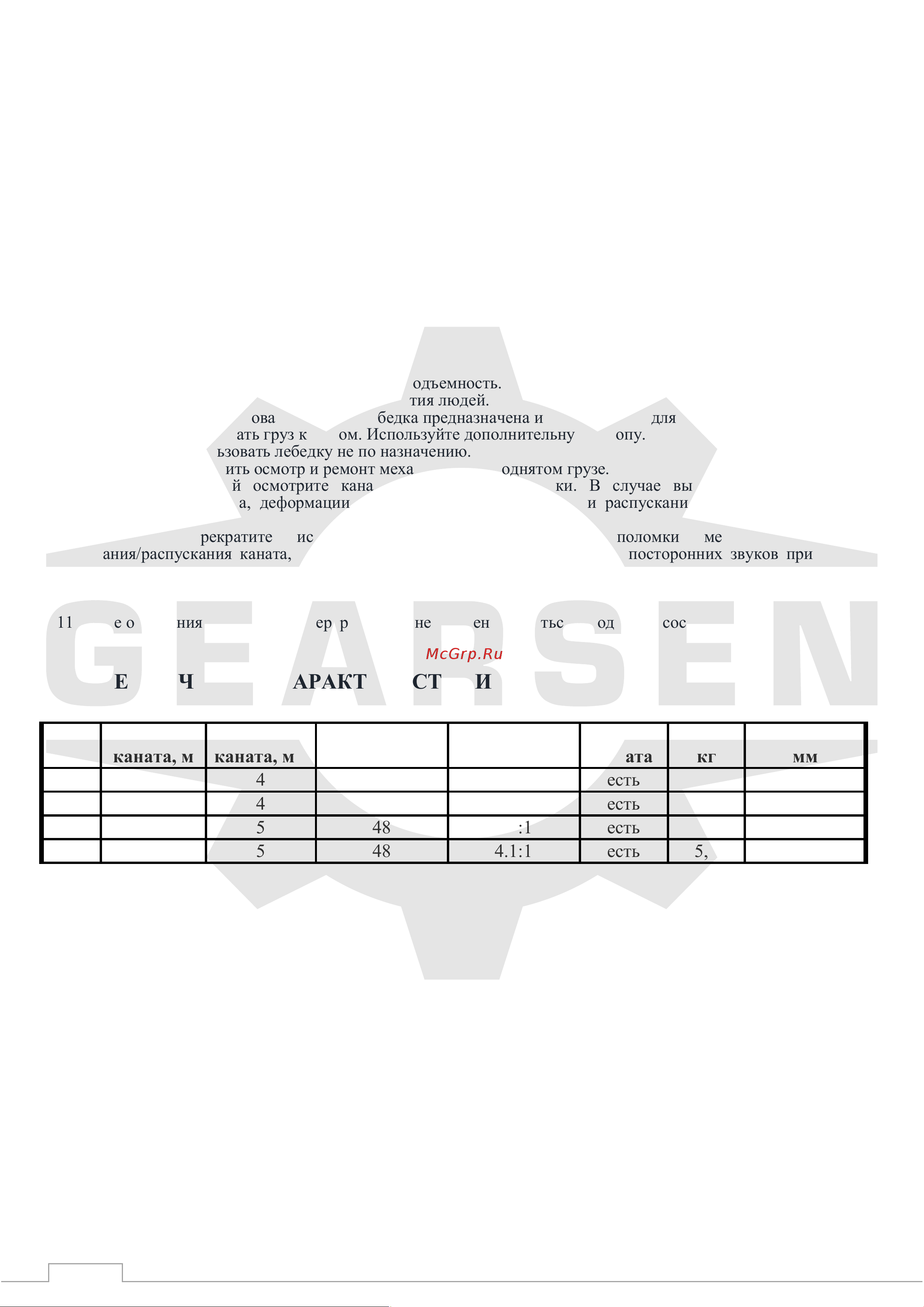 GEARSEN BHW-1100, 1179кг, канат 10м (GBHWK 1110) [3/6] Устройство и принцип работы