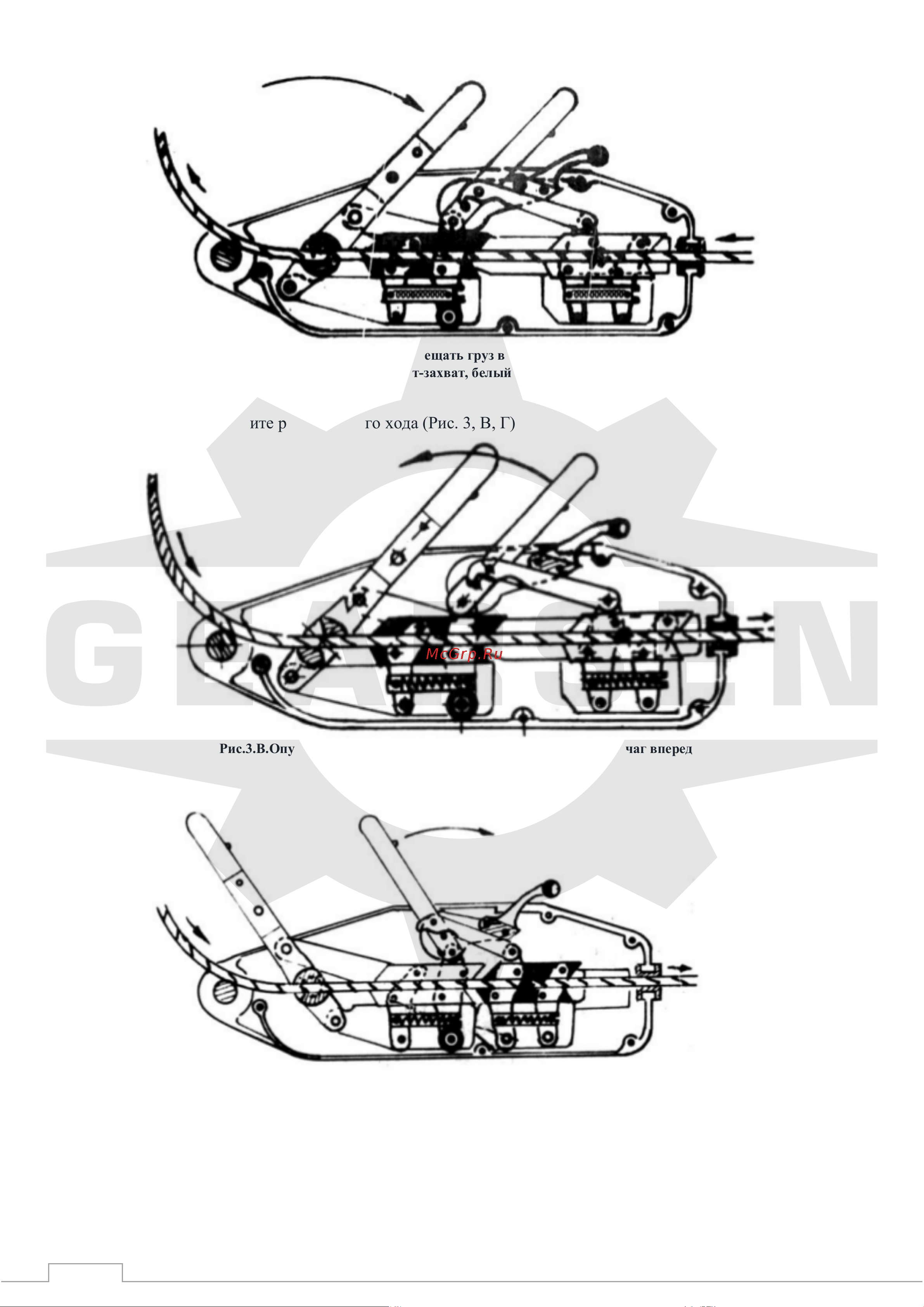 GEARSEN MTM 3200кг, канат 20м [5/11] Опустить назад нажмите рычаг заднего хода рис 3 в г