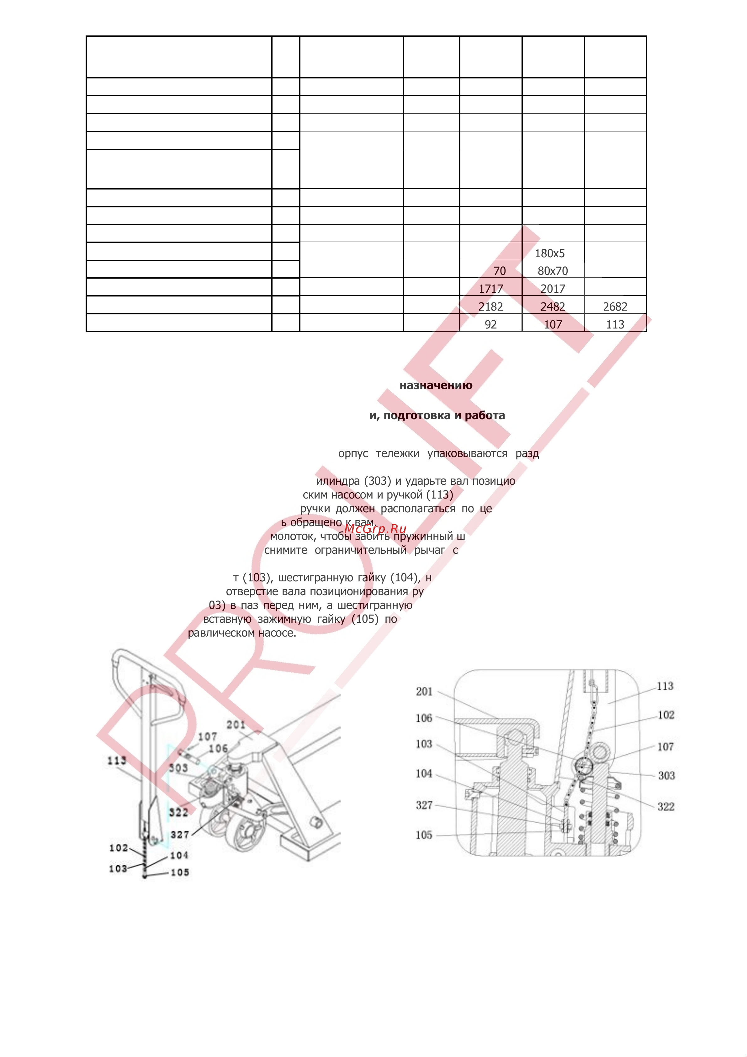 PROLIFT AC 25 грузоподъемность 2500 кг, колеса полиуретан, вилы 2000x550 мм AC 25 L2000 Инструкция по эксплуатации онлайн [5/11] 869027
