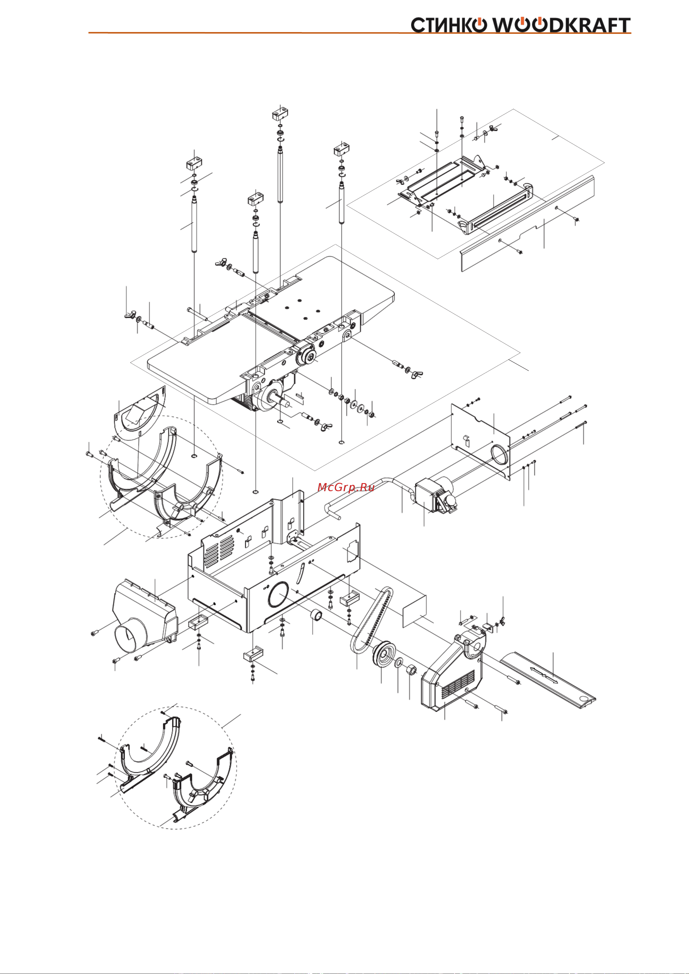 СТИНКО WOODKRAFT ST-2200 [20/30] Перечень основных элементов станка