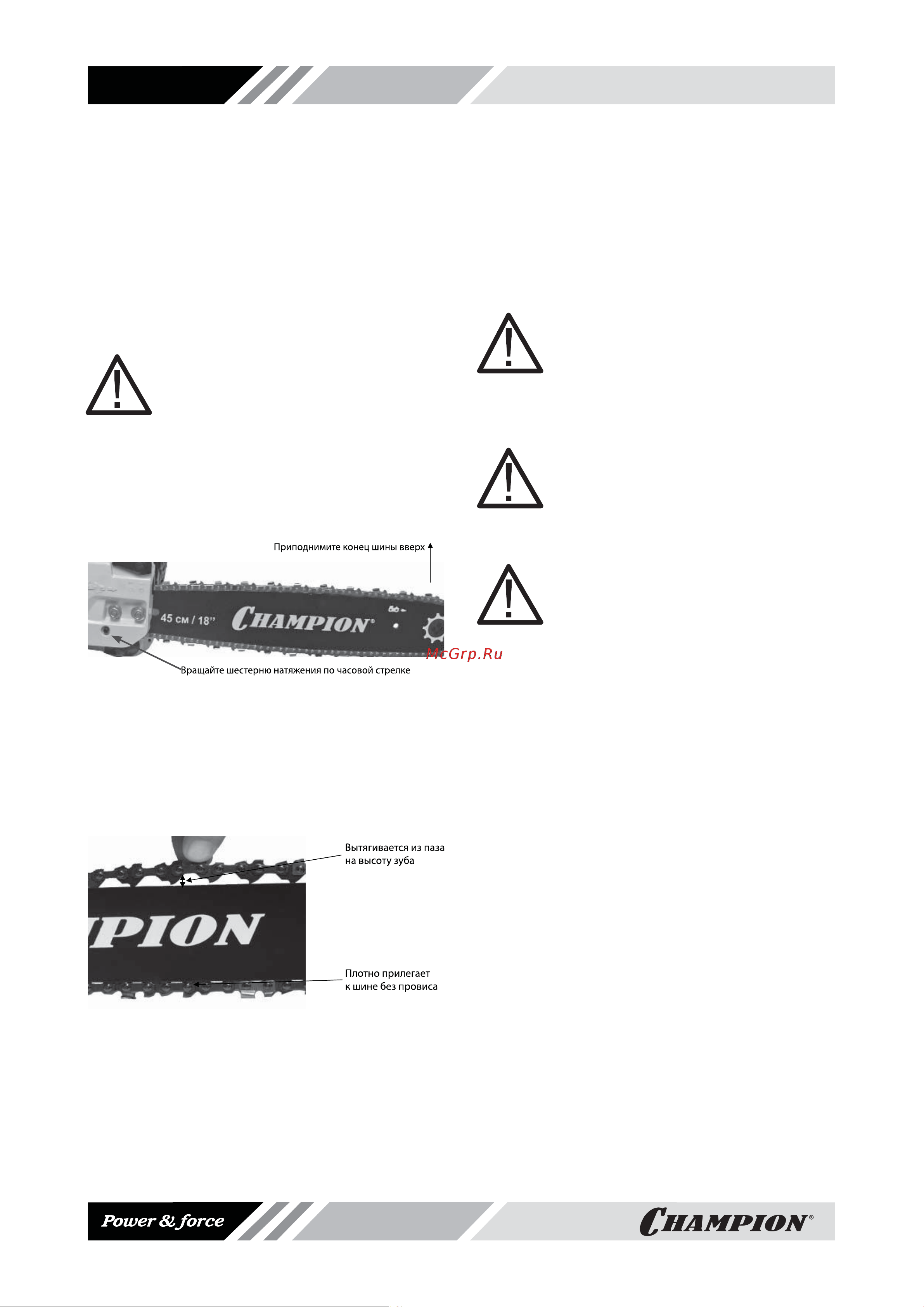 Champion 245 16 [10/24] Предупреждение