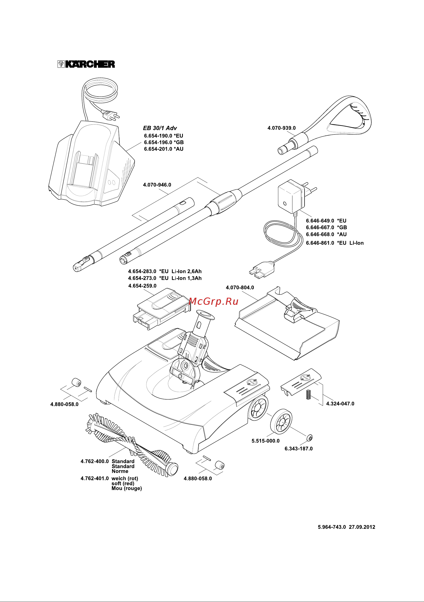 Karcher EB 30/1 Li-Ion Инструкция по эксплуатации онлайн [179/180] 793852