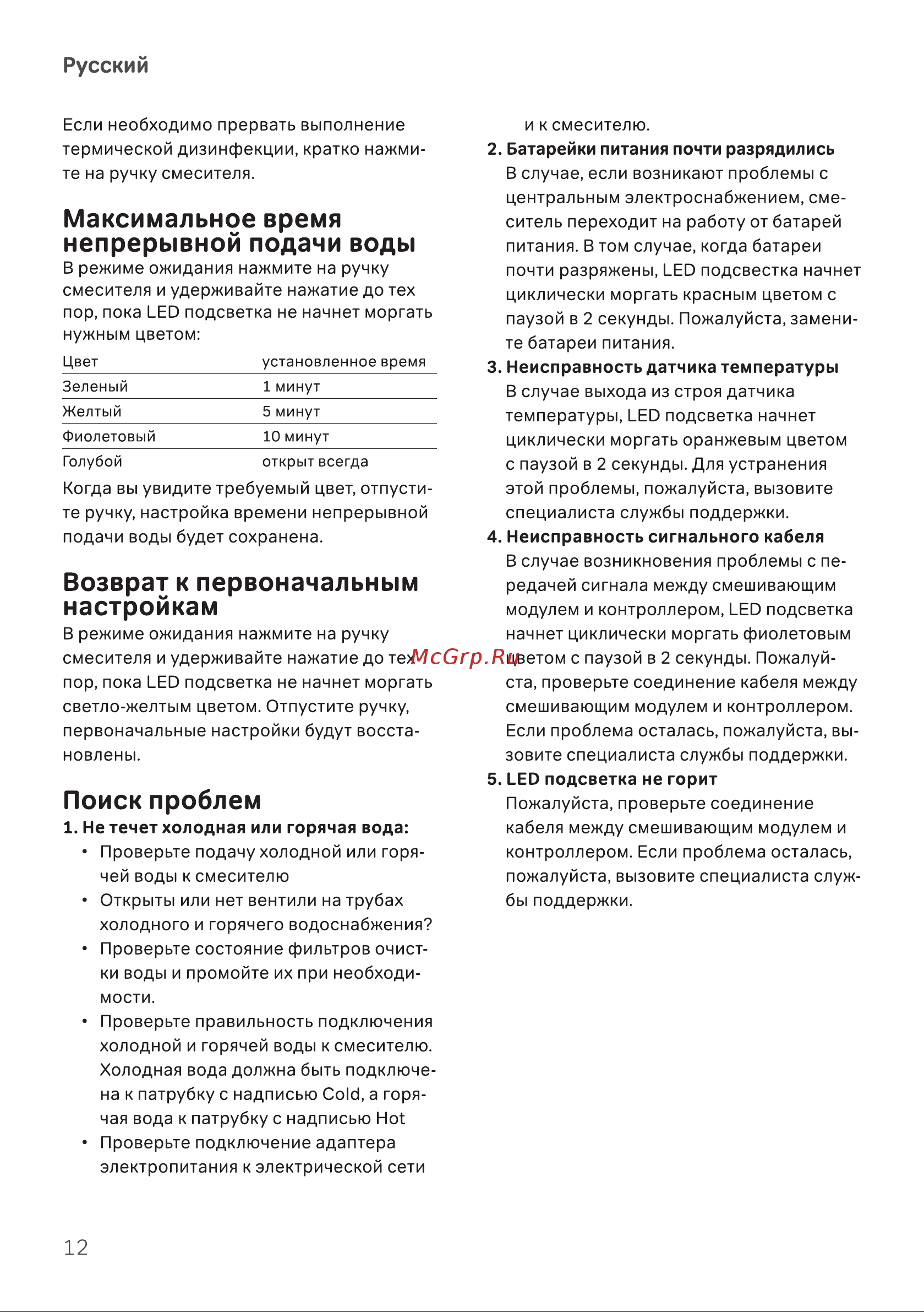 AM.PM Inspire v2.0 F50A02400 [12/20] Возврат к первоначальным настройкам