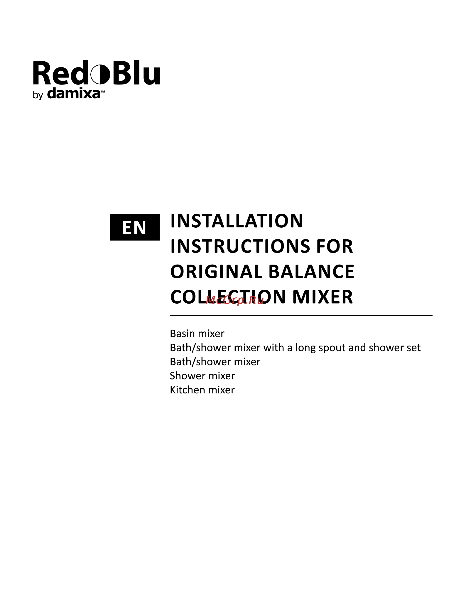 Damixa RedBlu Origin Balance 790730000 Инструкция по эксплуатации онлайн [8/24] 666764