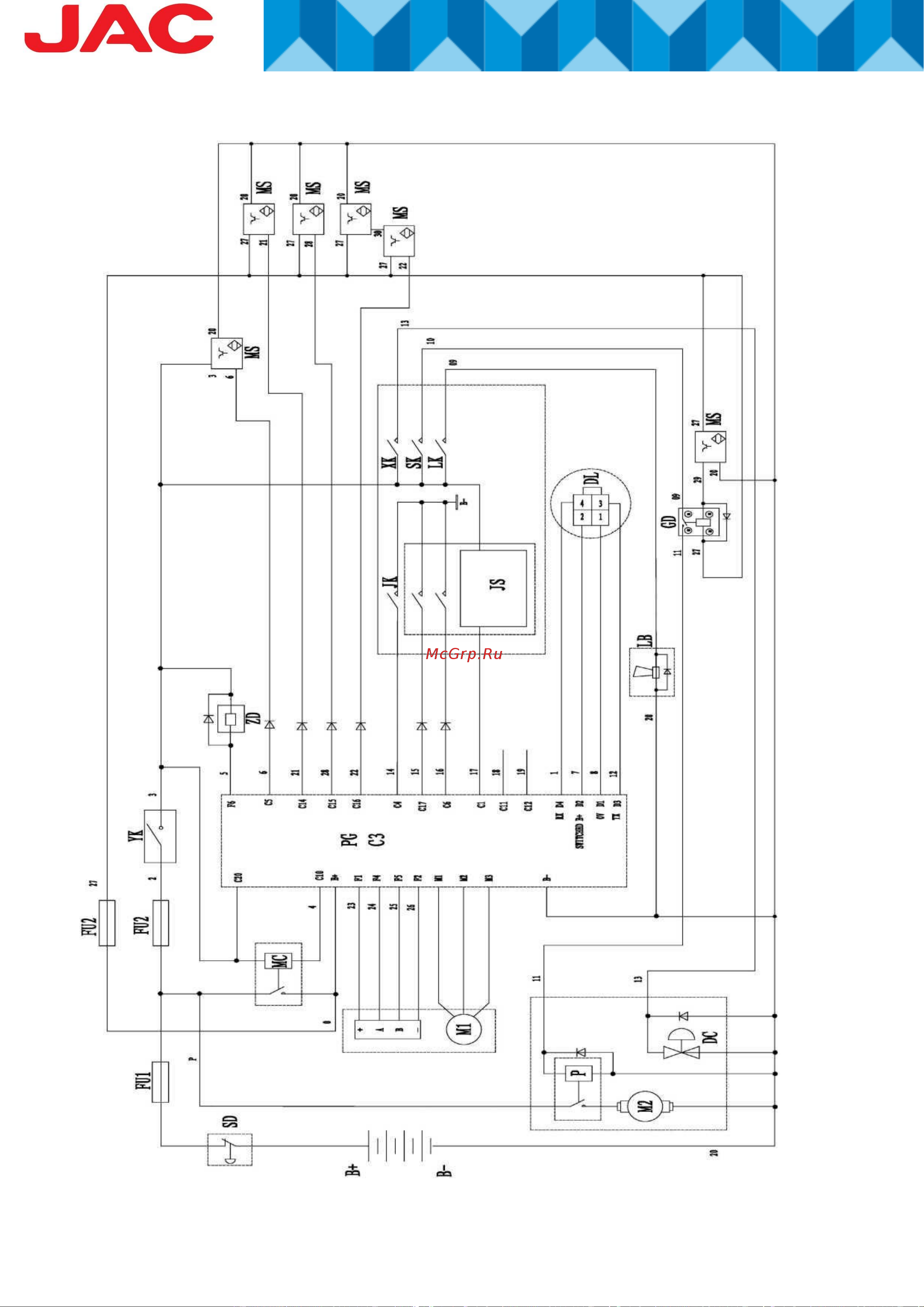 Jac CDD 15-40 [56/80] Электрическая схема штабелера