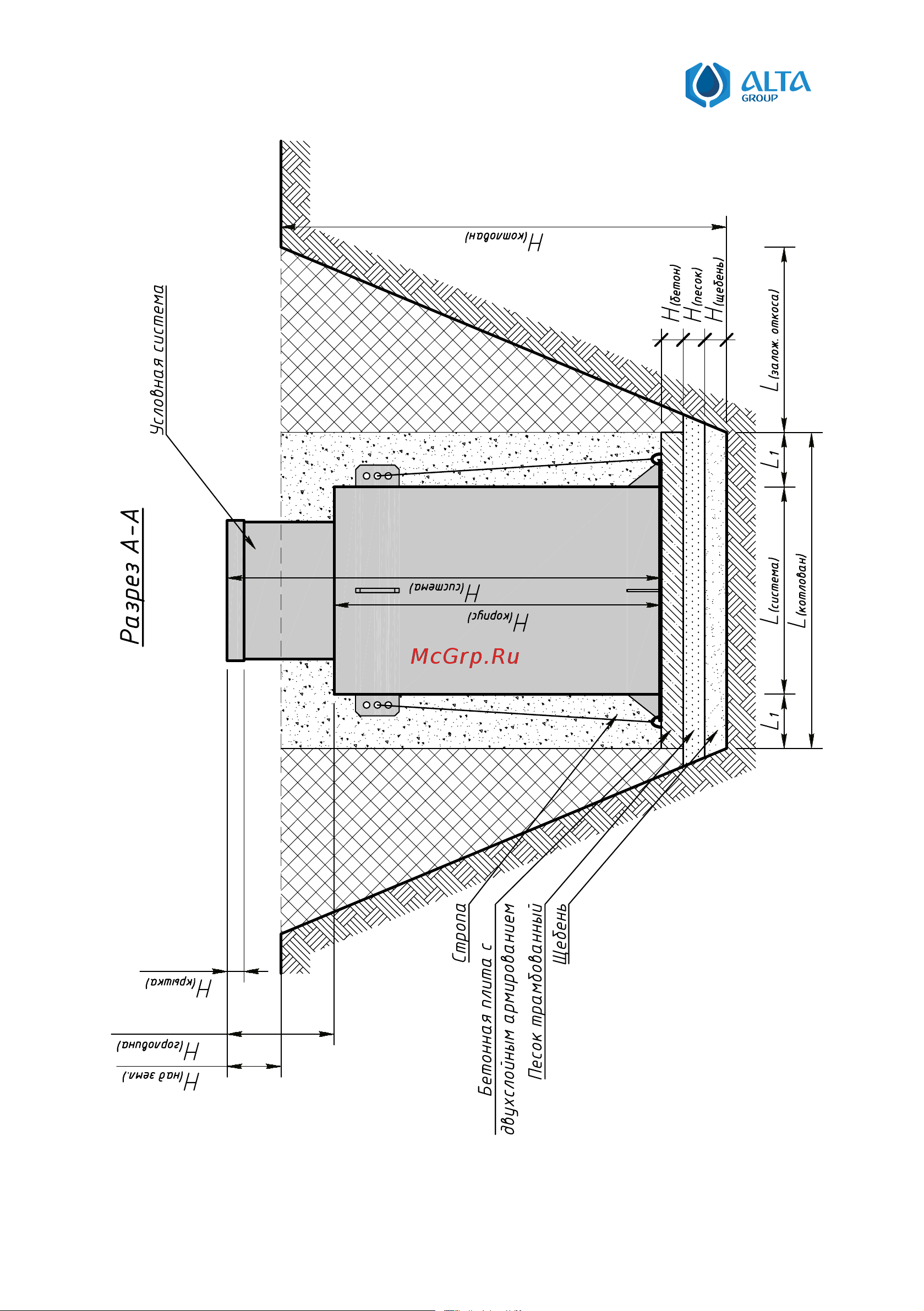 Alta Group Тип С+ 955x1500x2000 СНАРЯЖЕННЫЙ УТ000023584 [10/20] Рис 1 общая монтажная схема кессонов alta kesson