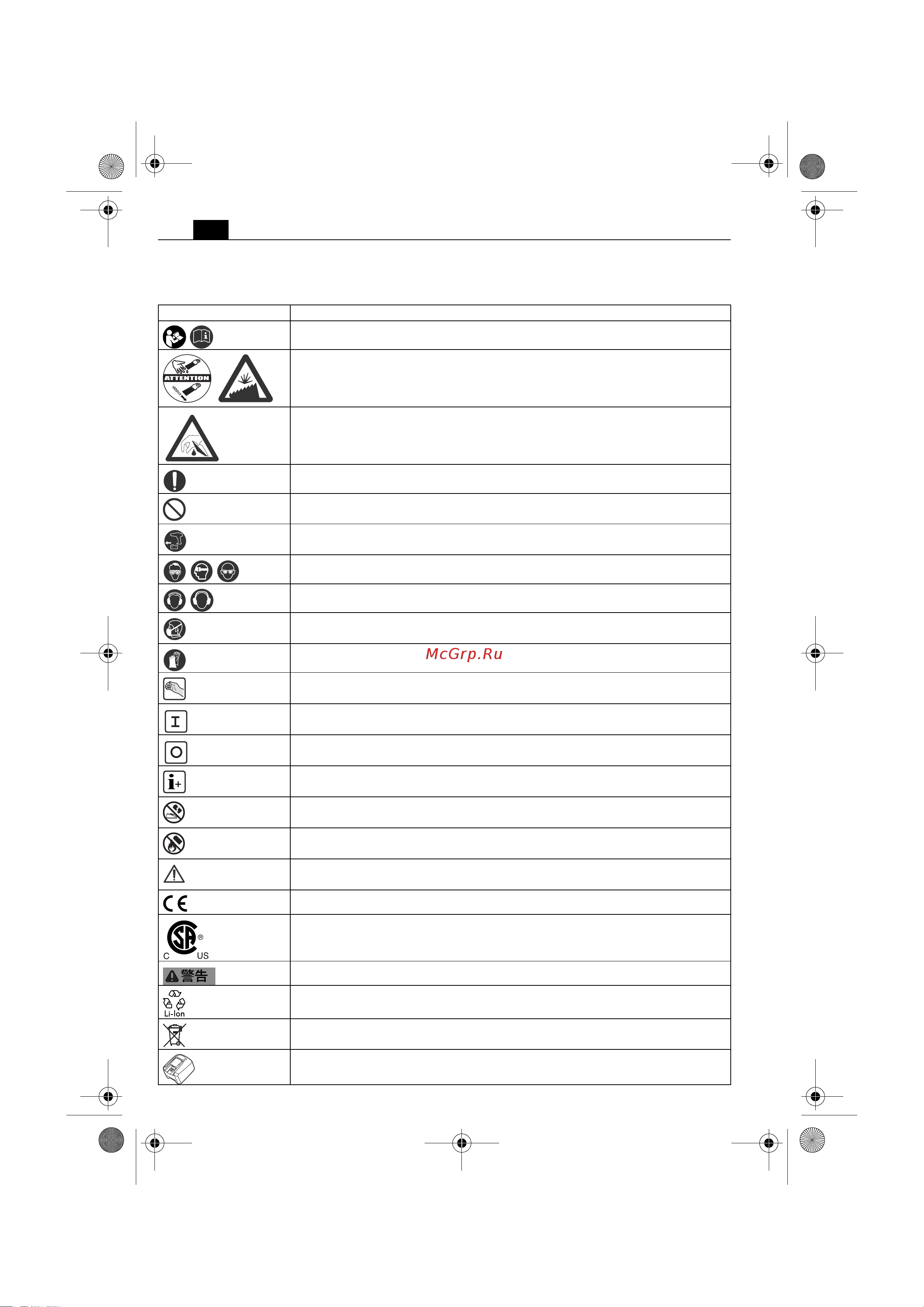 Fein MultiTalent AFMT 12 QSL Select 71292562000 [164/178] 本説明書で使用中のマーク 略号および用語