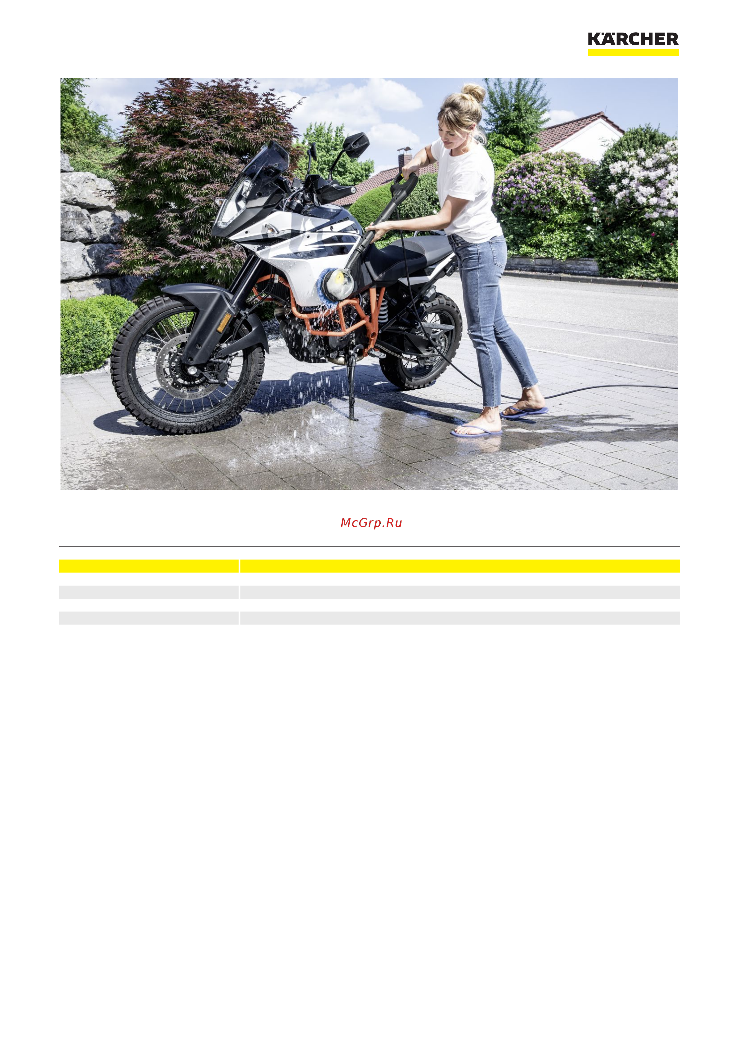Karcher 26440630 Car & Bike [2/2] Технические характеристики и комплекта ция