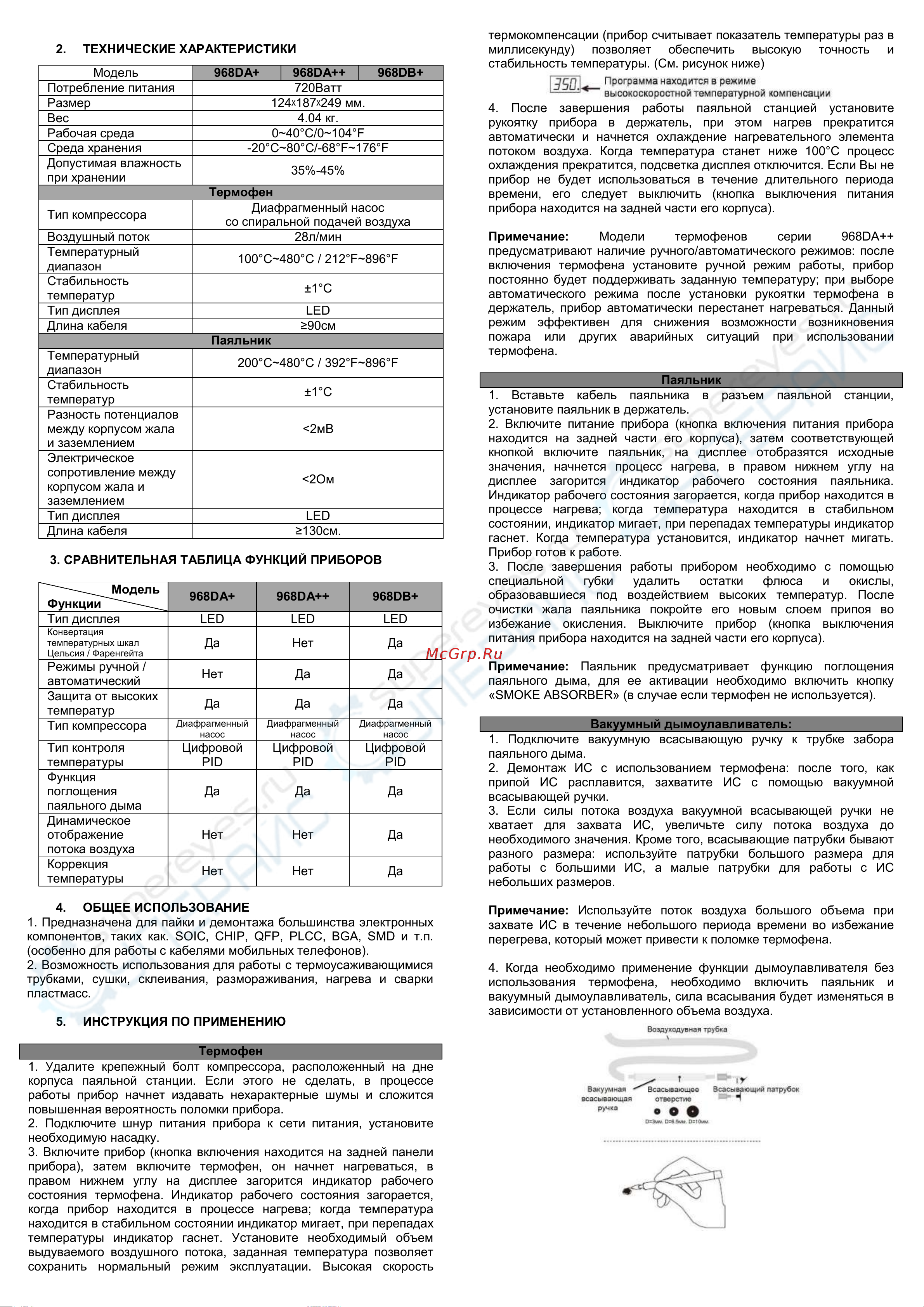 YIHUA 968DA+ Инструкция по эксплуатации онлайн [2/4] 668381