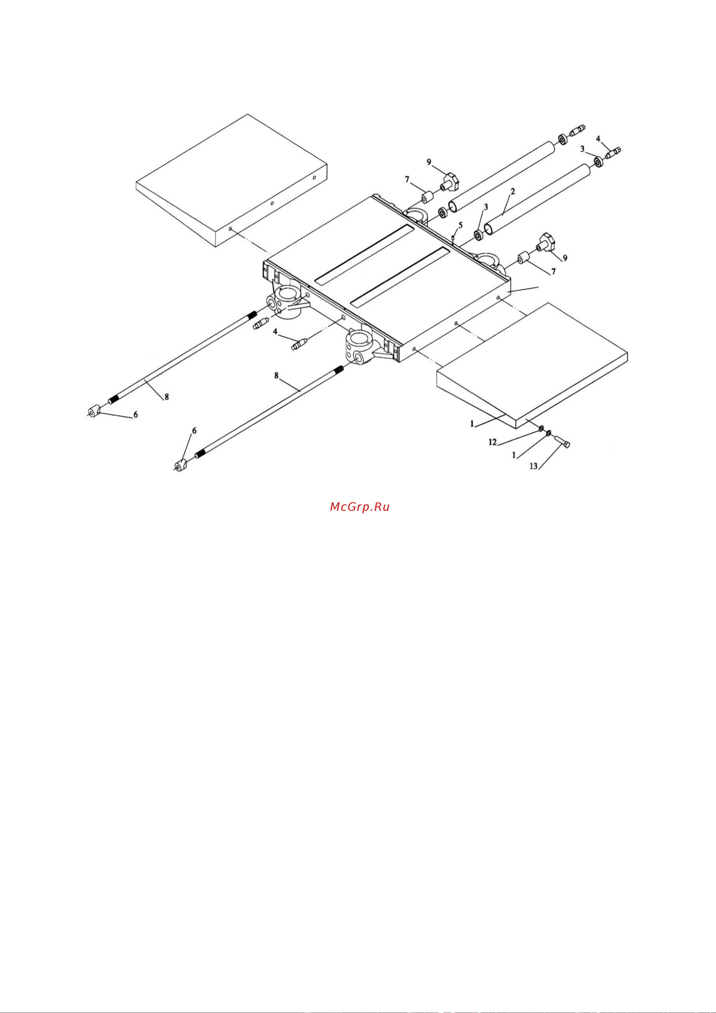 Белмаш P380RBH (230 В) [24/31] Спецификация деталей стола рейсмуса
