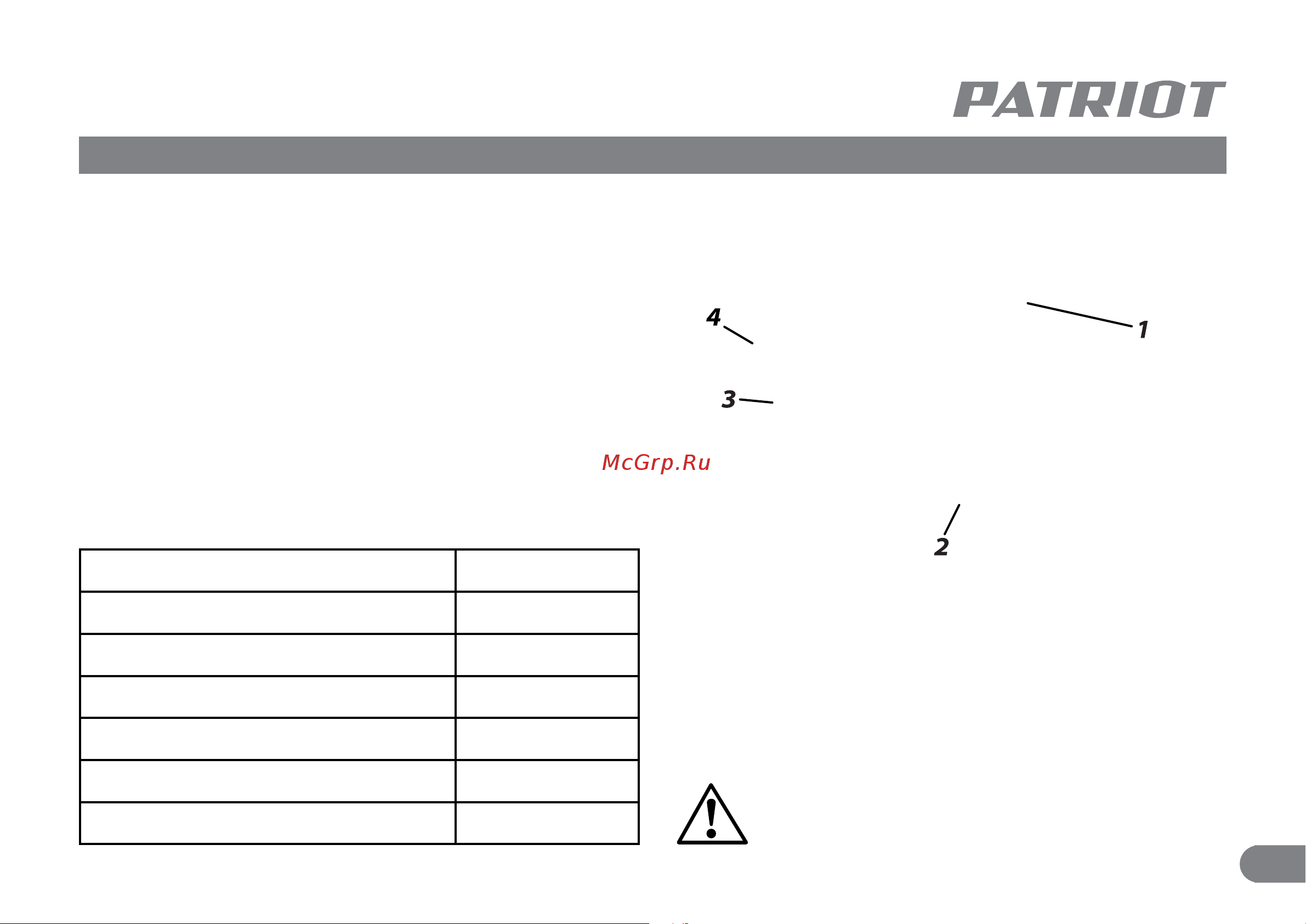 Patriot GG 101 Инструкция по эксплуатации онлайн [4/9] 668474