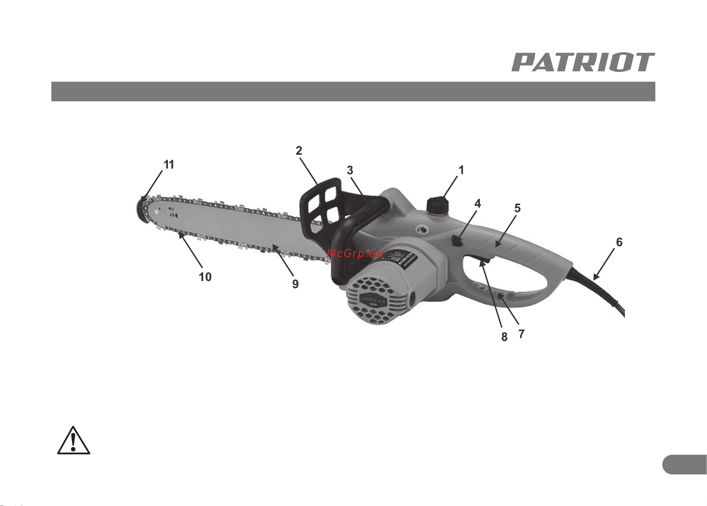 Patriot ESP 1614, 1500 Вт, 220301614 [7/32] Устройство электрической цепной пилы