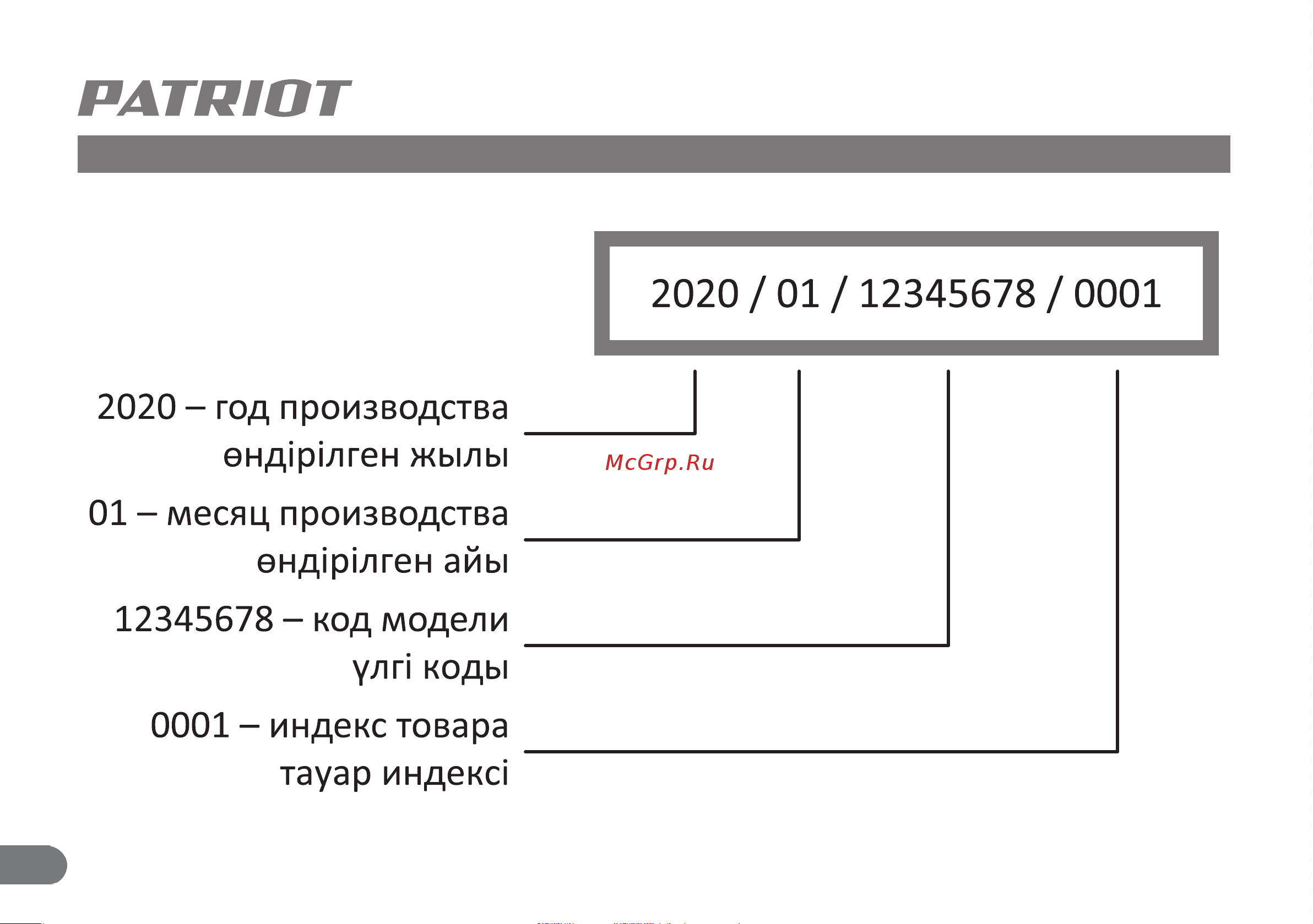 Patriot WO 24-260S [27/27] Гарантийный талон кепілдік талоны