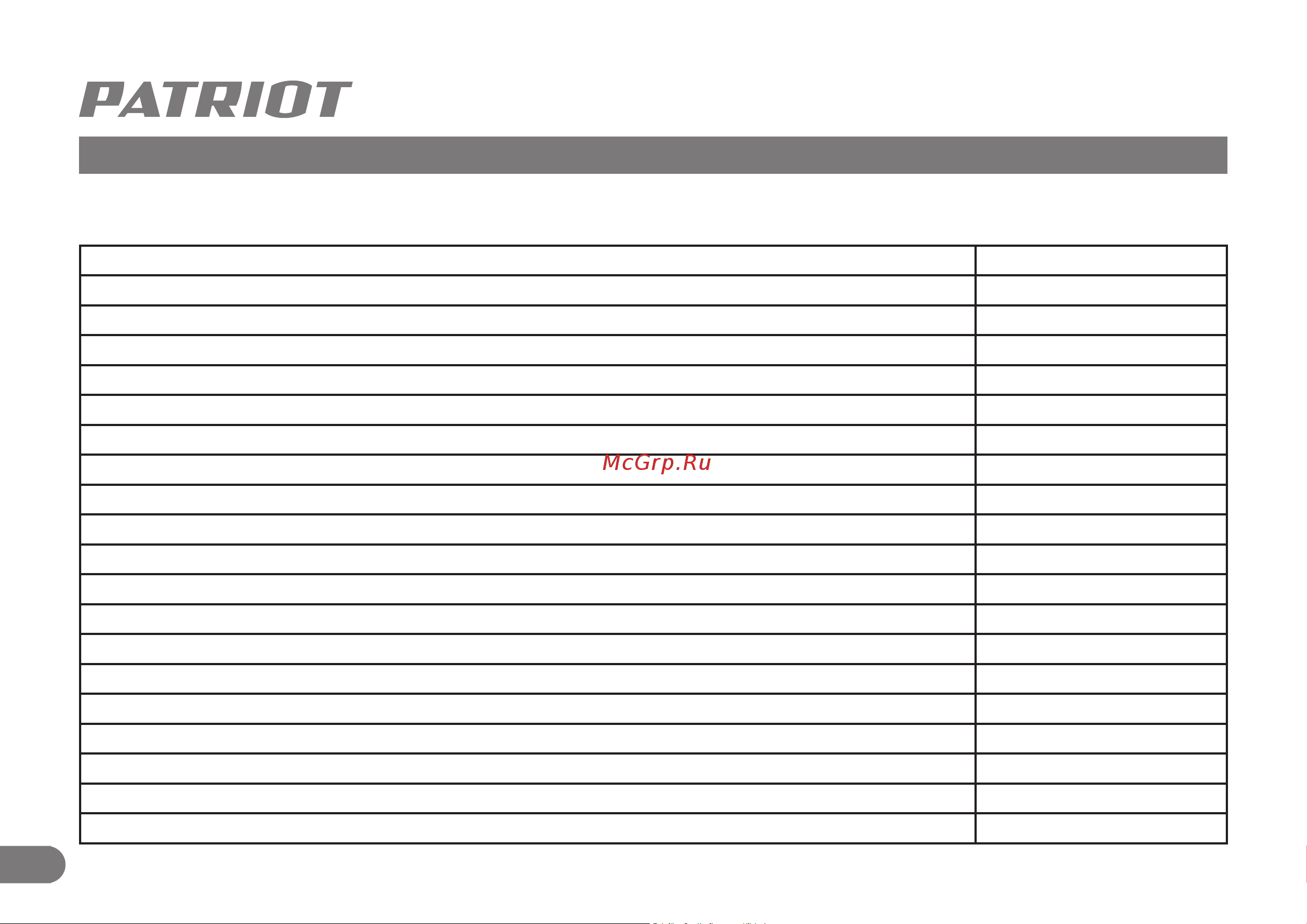Patriot BR 210UES-h [5/12] Технические характеристики
