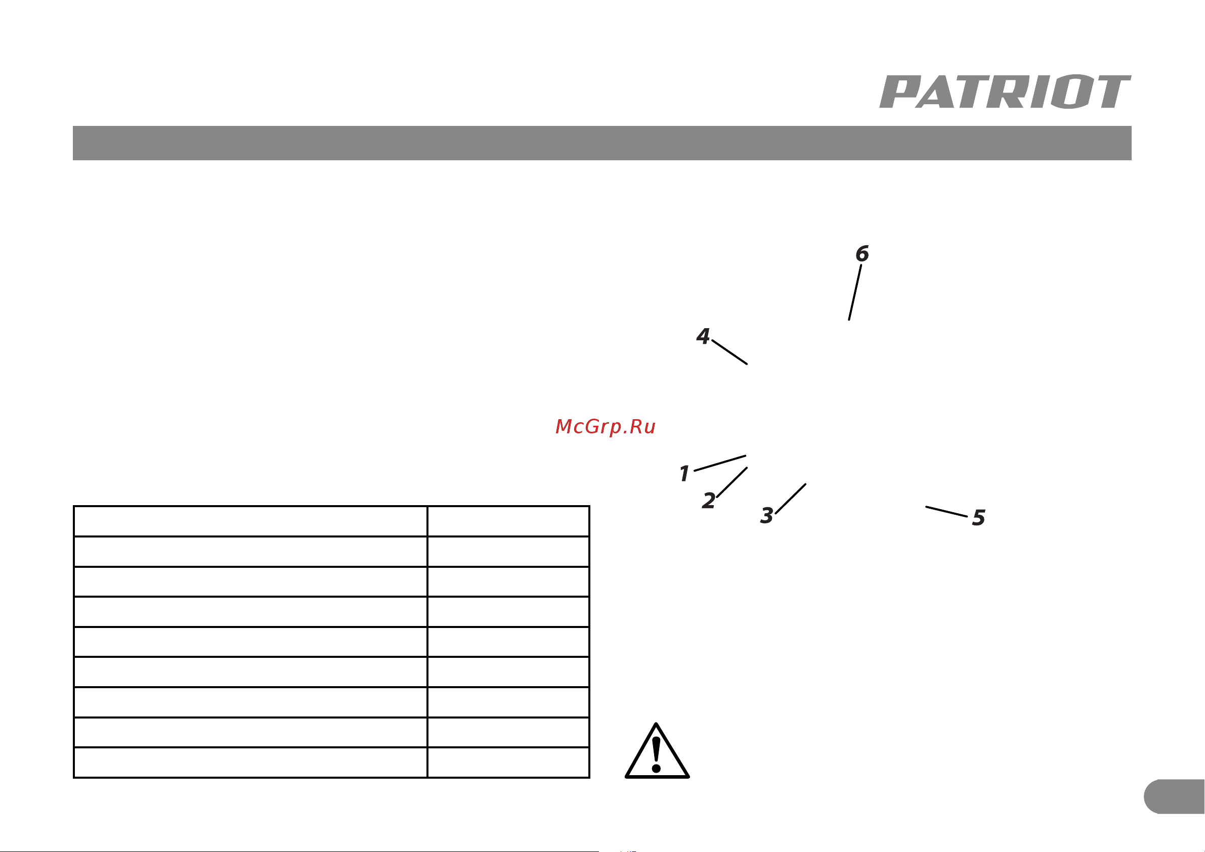 Patriot AG 125 UES без акк. и з.у Инструкция по эксплуатации онлайн [4/11] 668490