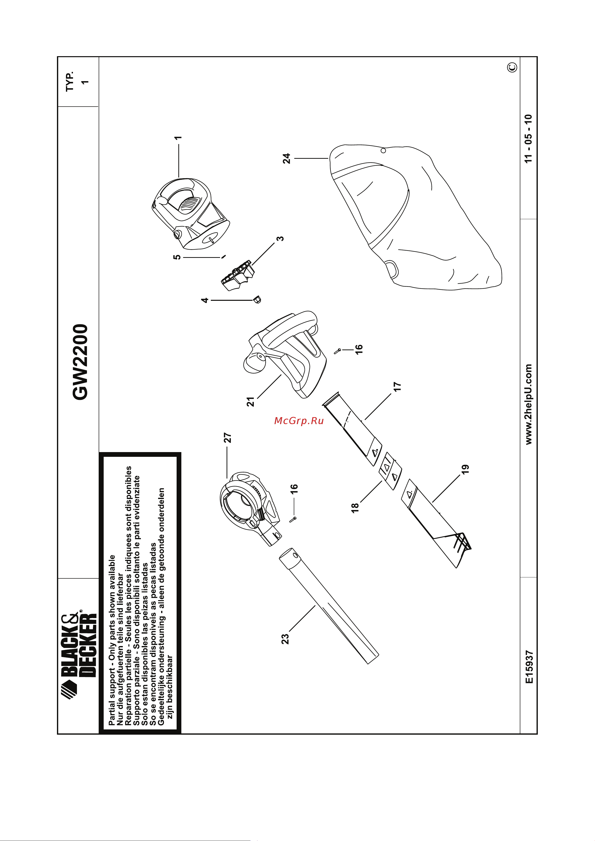 BLACK & DECKER GW2200 Инструкция по эксплуатации онлайн [11/12] 668541