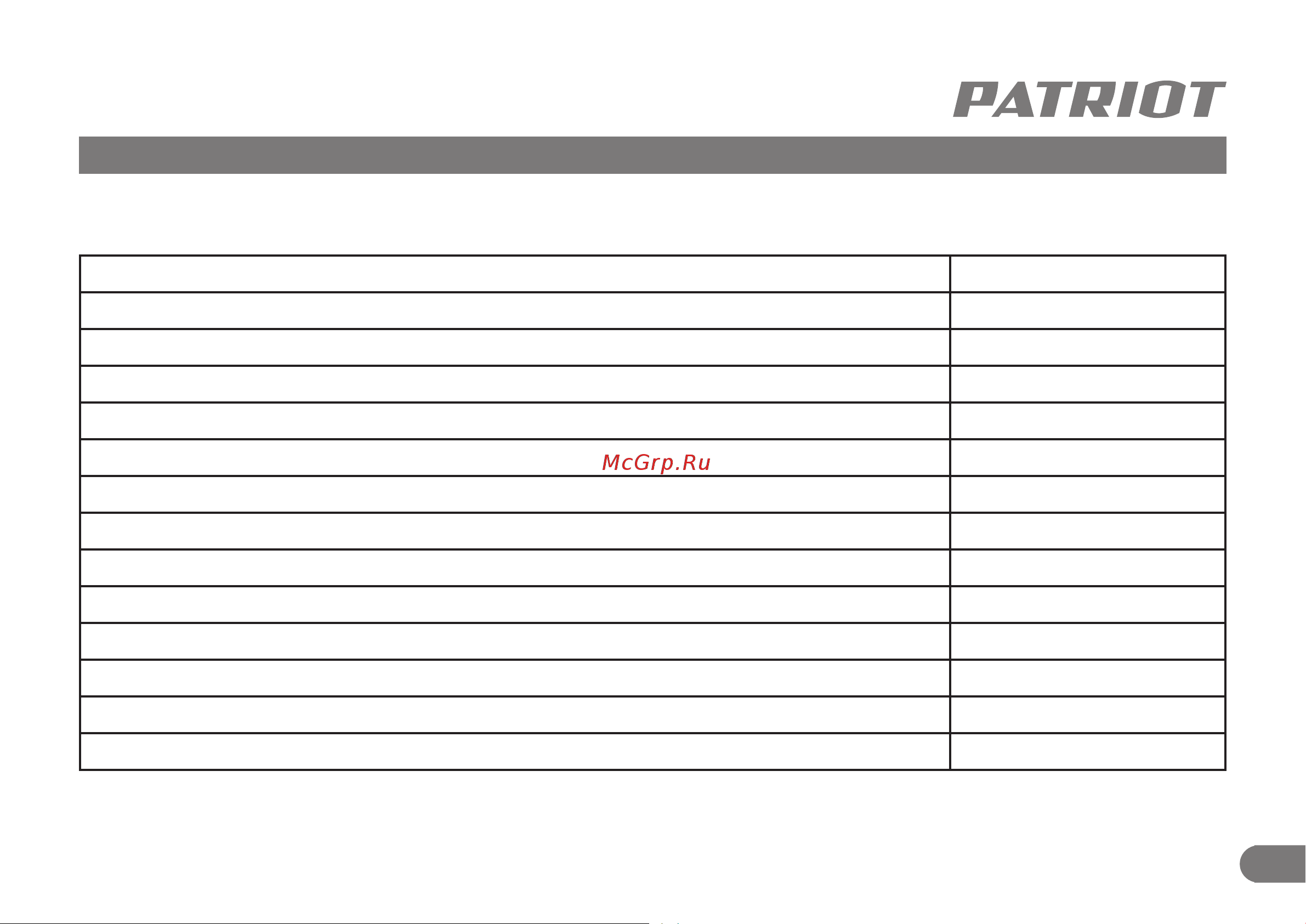Patriot BG 125 755100125 [6/17] Технические характеристики