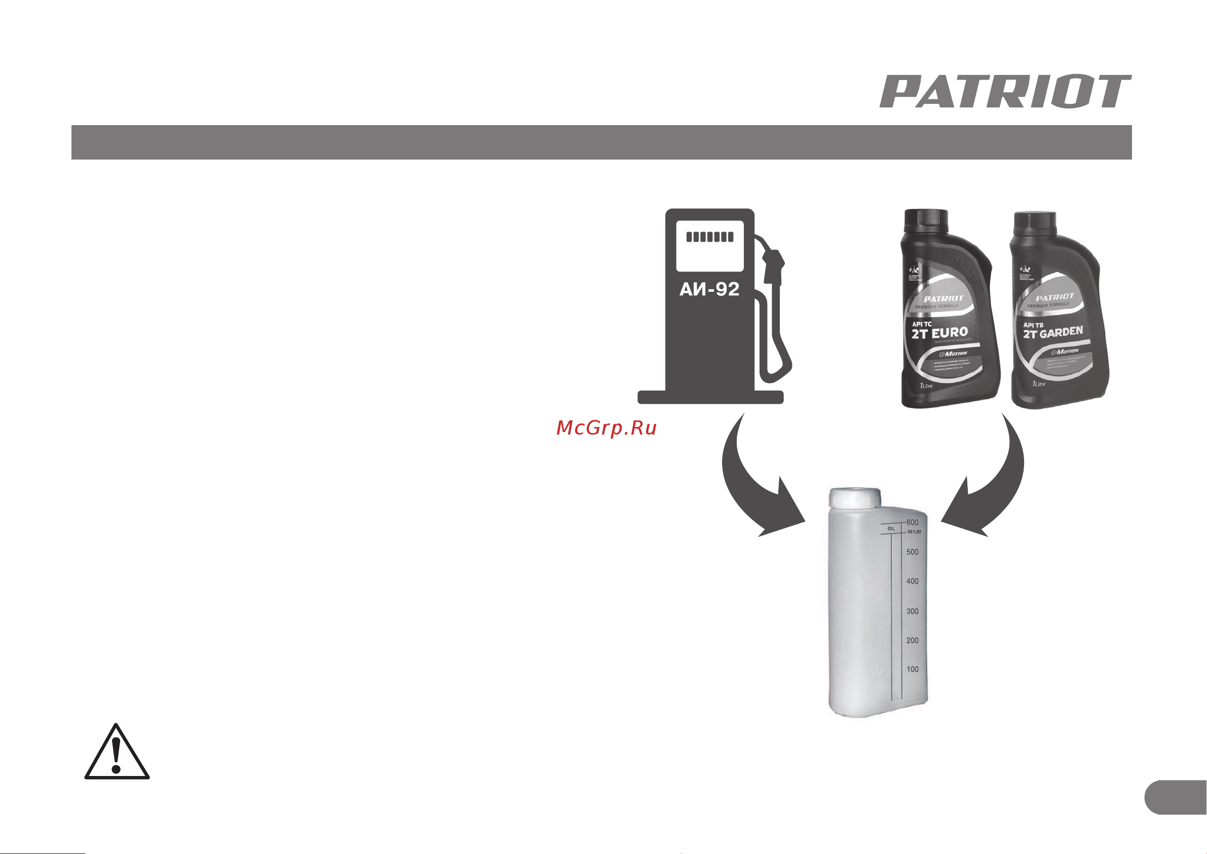 Patriot BG 225 [10/17] Приготовление топливной смеси