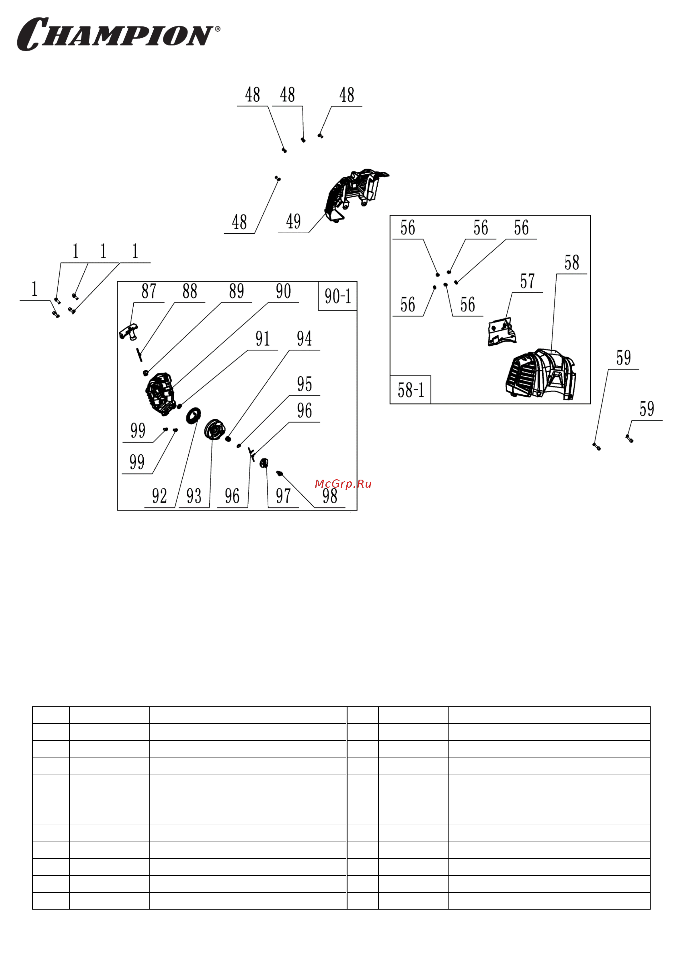 Champion Т394FS-2 [5/9] Иллюстрированный каталог запасных частей 23 2 019