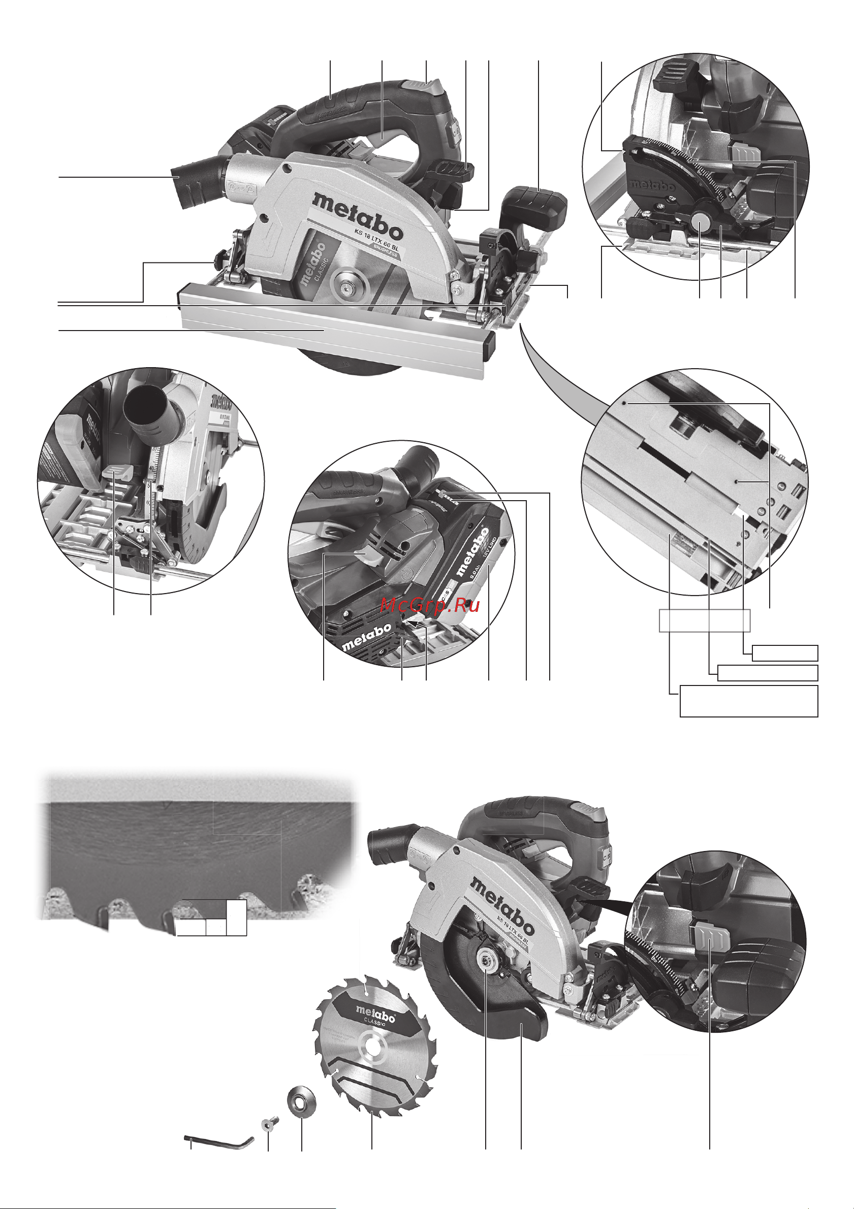 Metabo KS 18 LTX 66 BL (611866850 без АКБ и ЗУ, коробка) Инструкция по эксплуатации онлайн [2/108] 669073