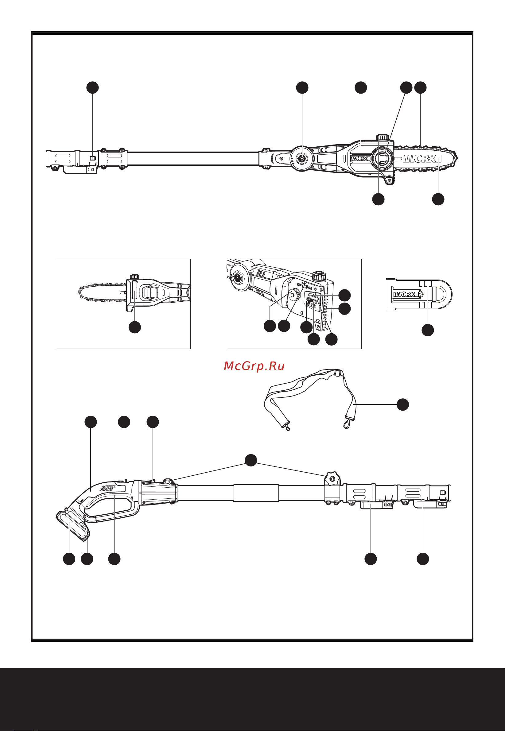 Worx WG349E.9 без акк. и з.у Инструкция по эксплуатации онлайн [3/200] 669702