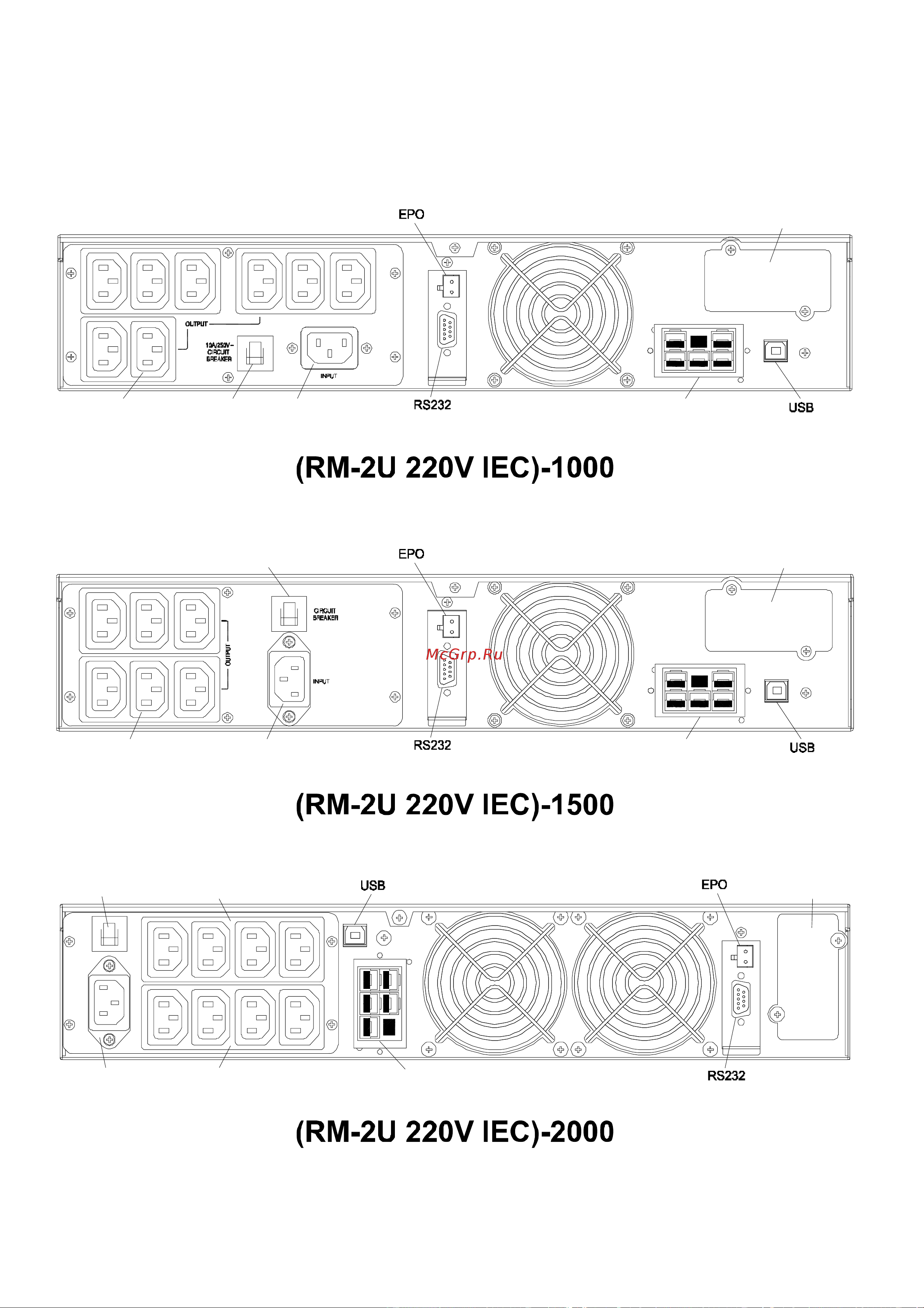 Powercom MRT-1000SE Macan Comfort [11/24] Задняя панель