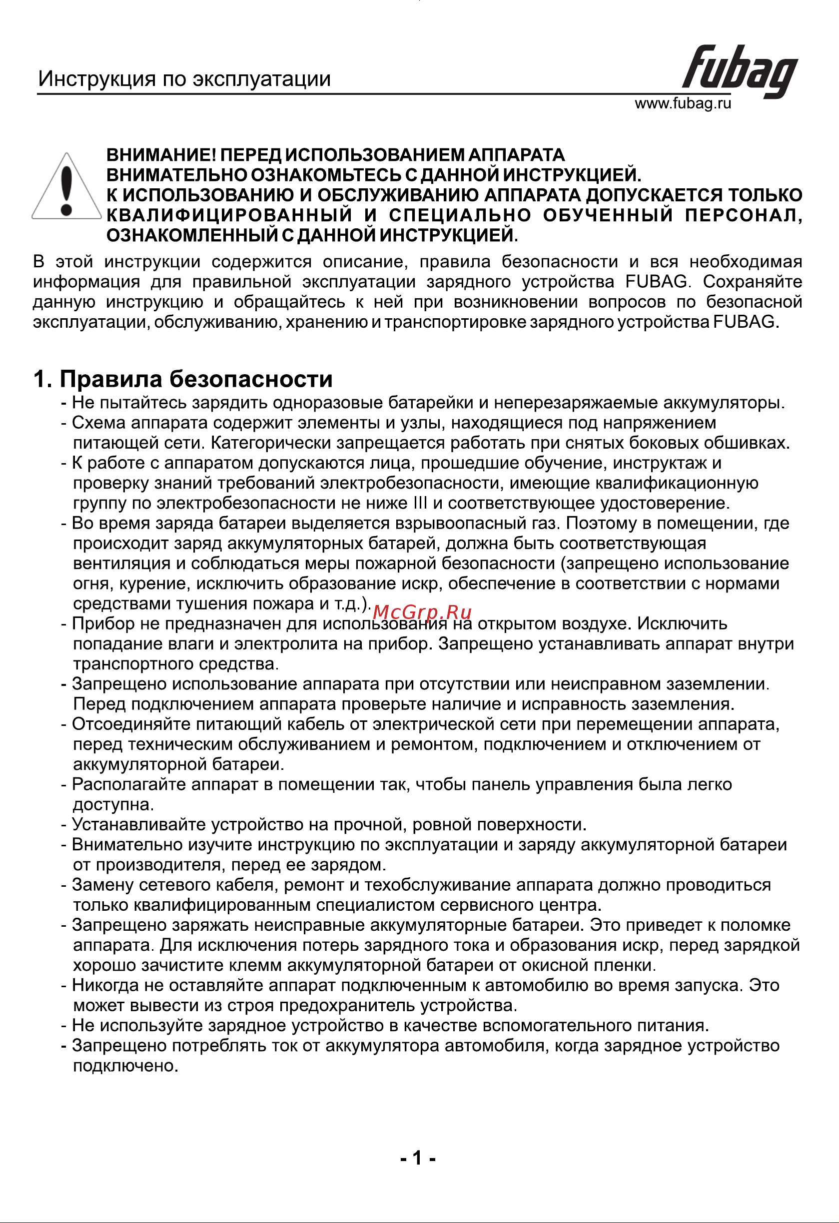 Fubag FORCE 1700 (31650) [2/9] Инструкция по эксплуатации