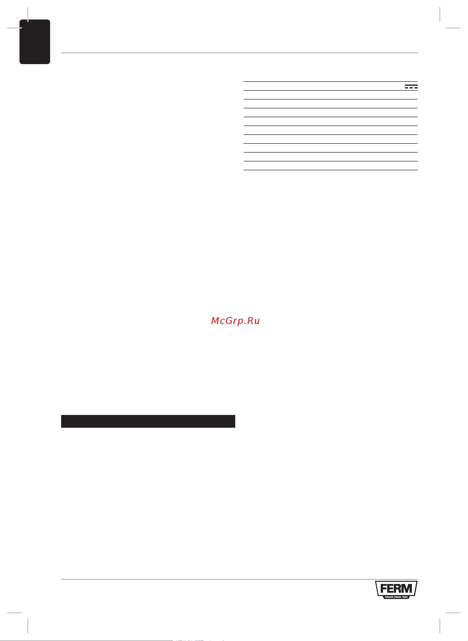FERM CSM1049 [8/112] Machine information
