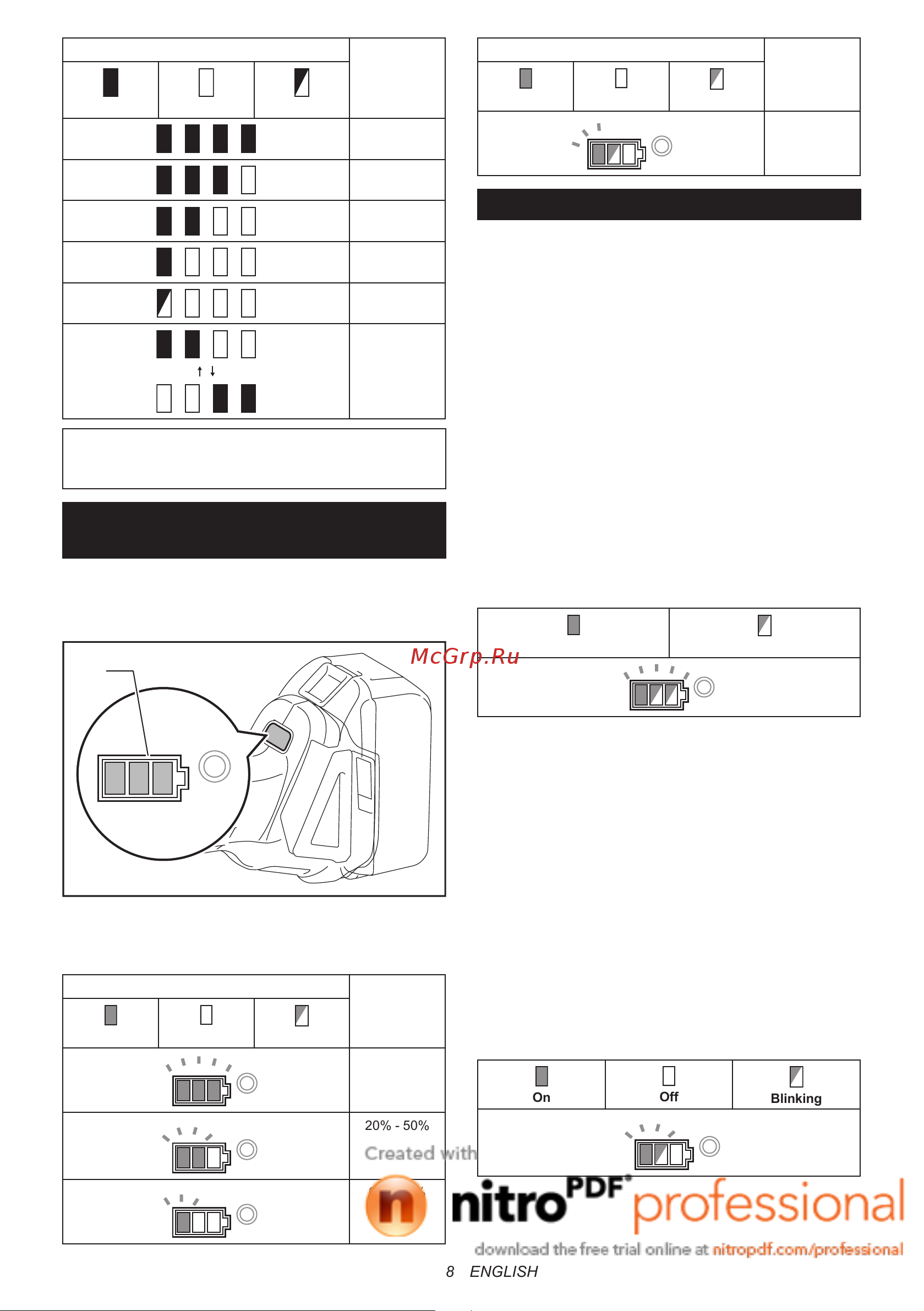 Makita DGA508Z без акк. и з.у [8/16] Tool battery protection system