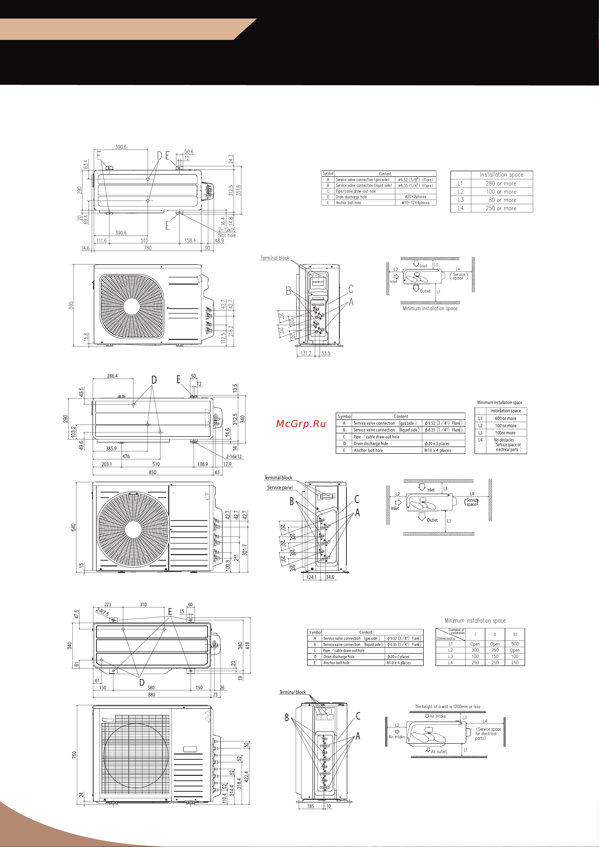 Mitsubishi Heavy Industries FDUM 56 KXE6F [61/109] Габаритные размеры