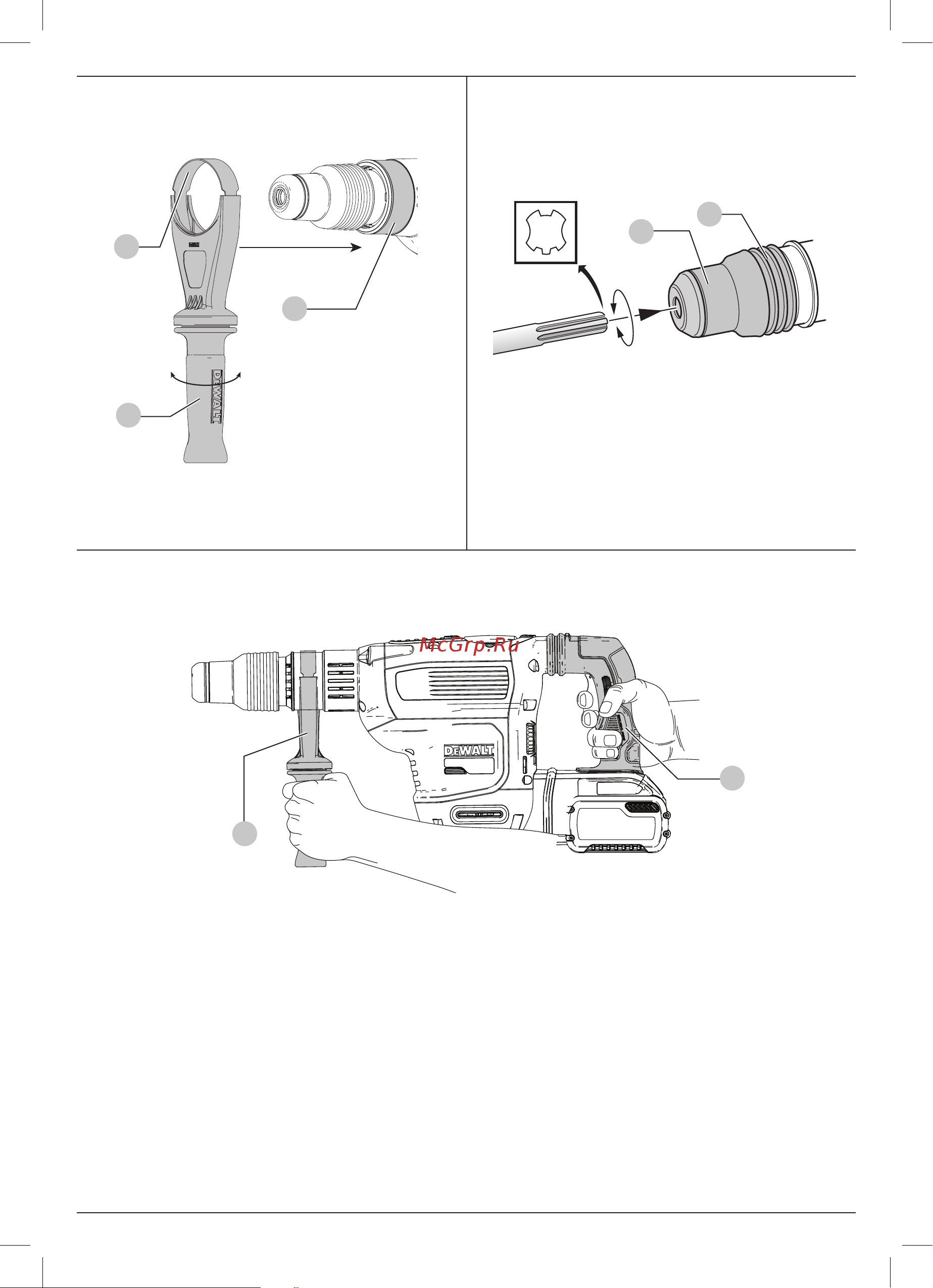 Dewalt DCH614N-XJ без акк. и з.у Инструкция по эксплуатации онлайн [4/60] 673048