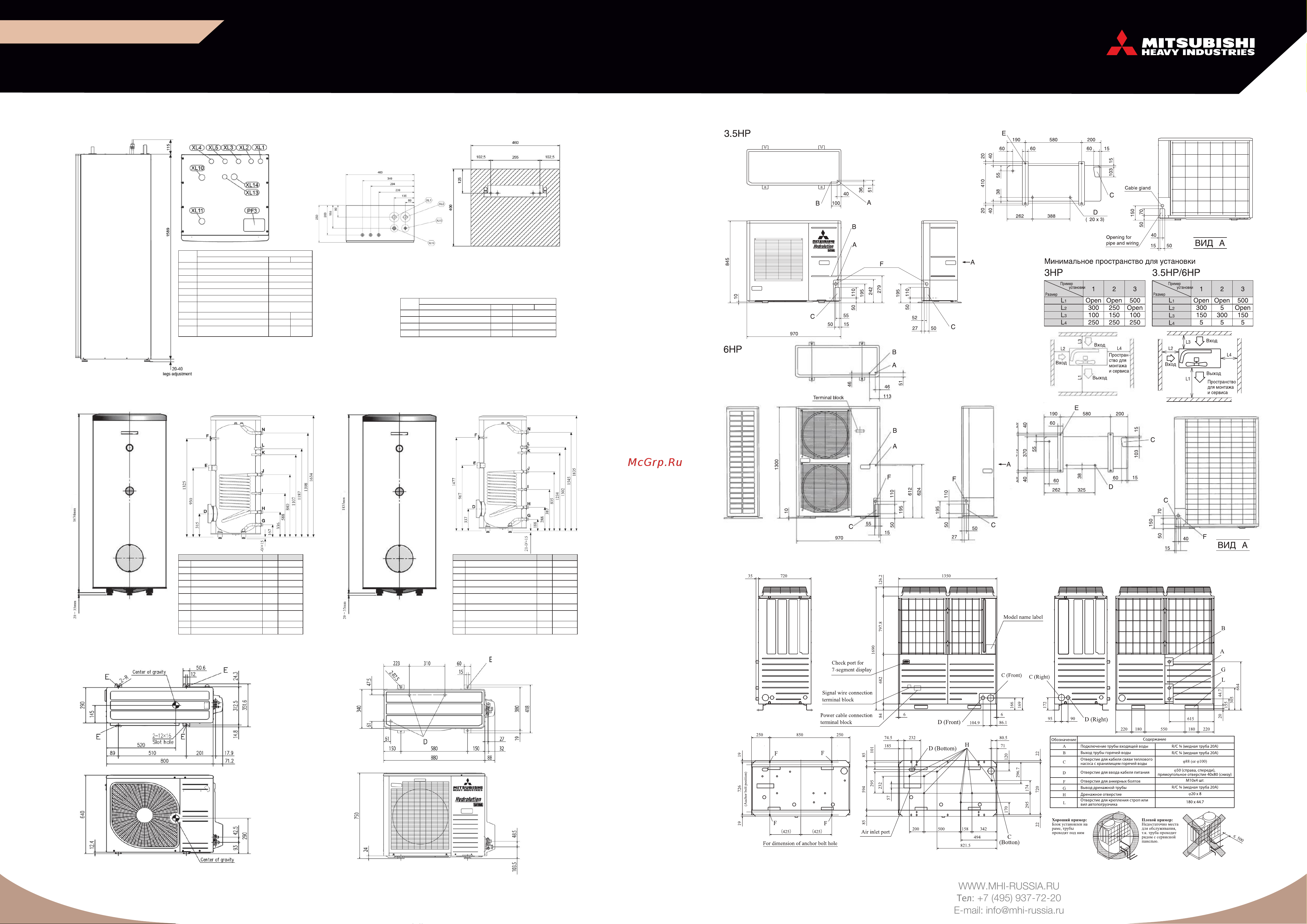 Mitsubishi Heavy Industries FDE 56 KXZE1 [6/34] Габаритные размеры