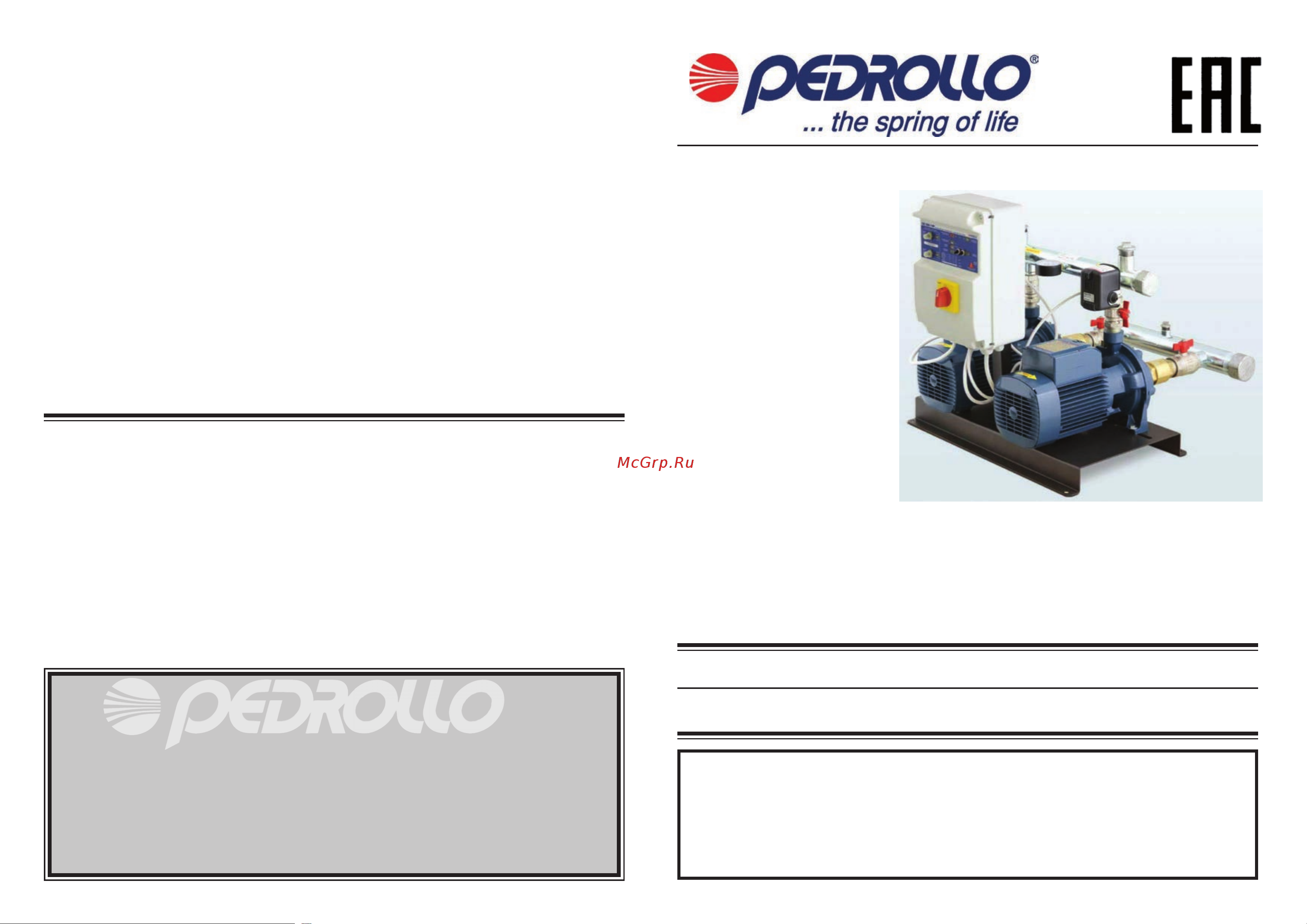 Pedrollo CB2 - MK8/6 Техническое описание онлайн
