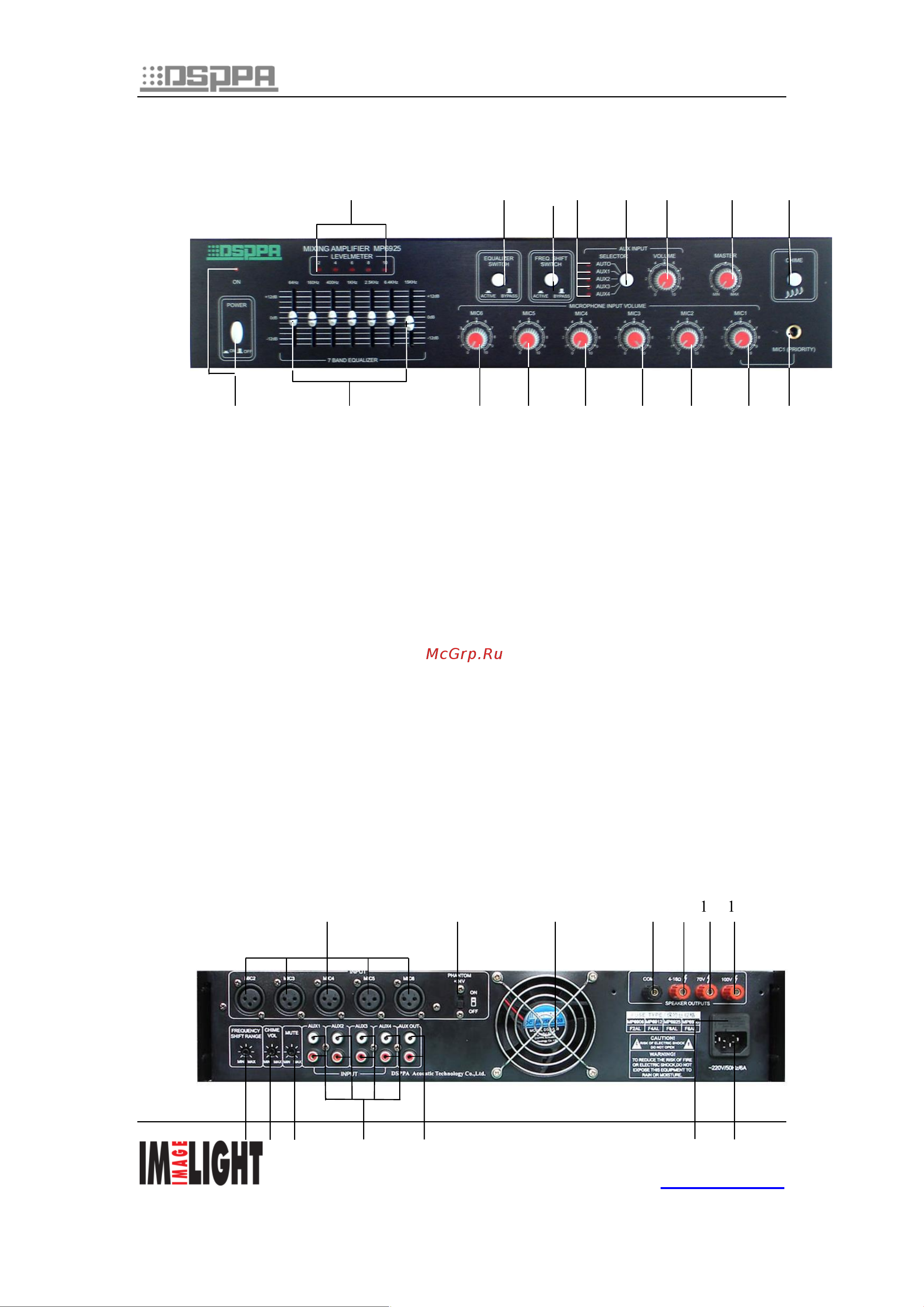 Dsppa MP-6925 [4/7] Задняя панель