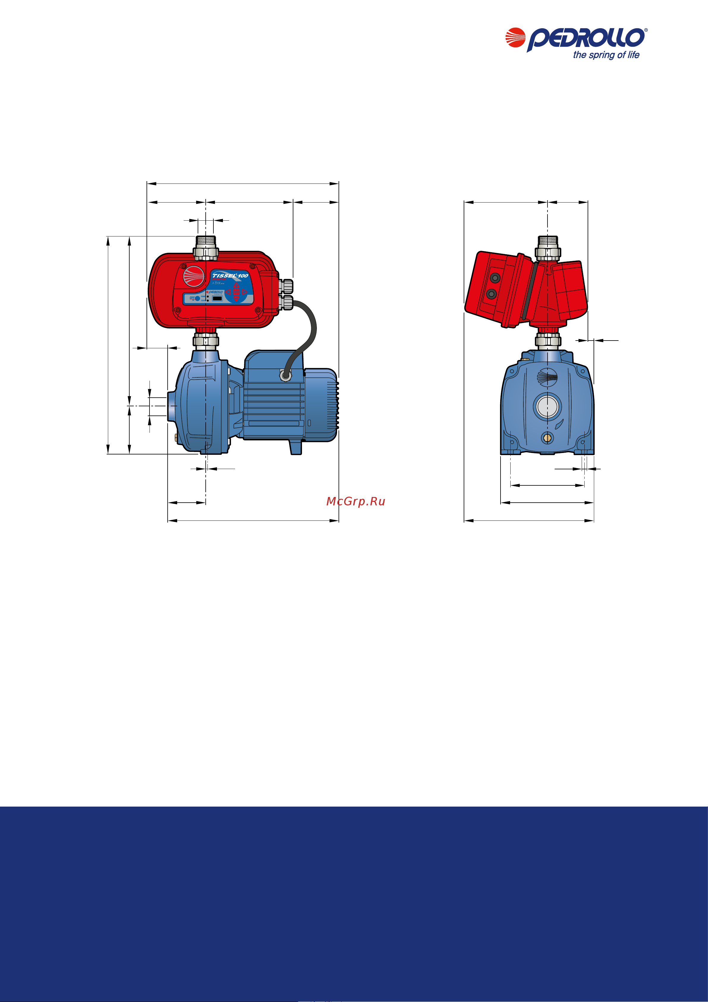 Pedrollo TS2 - MK 3/6 [16/20] Dimensions mm
