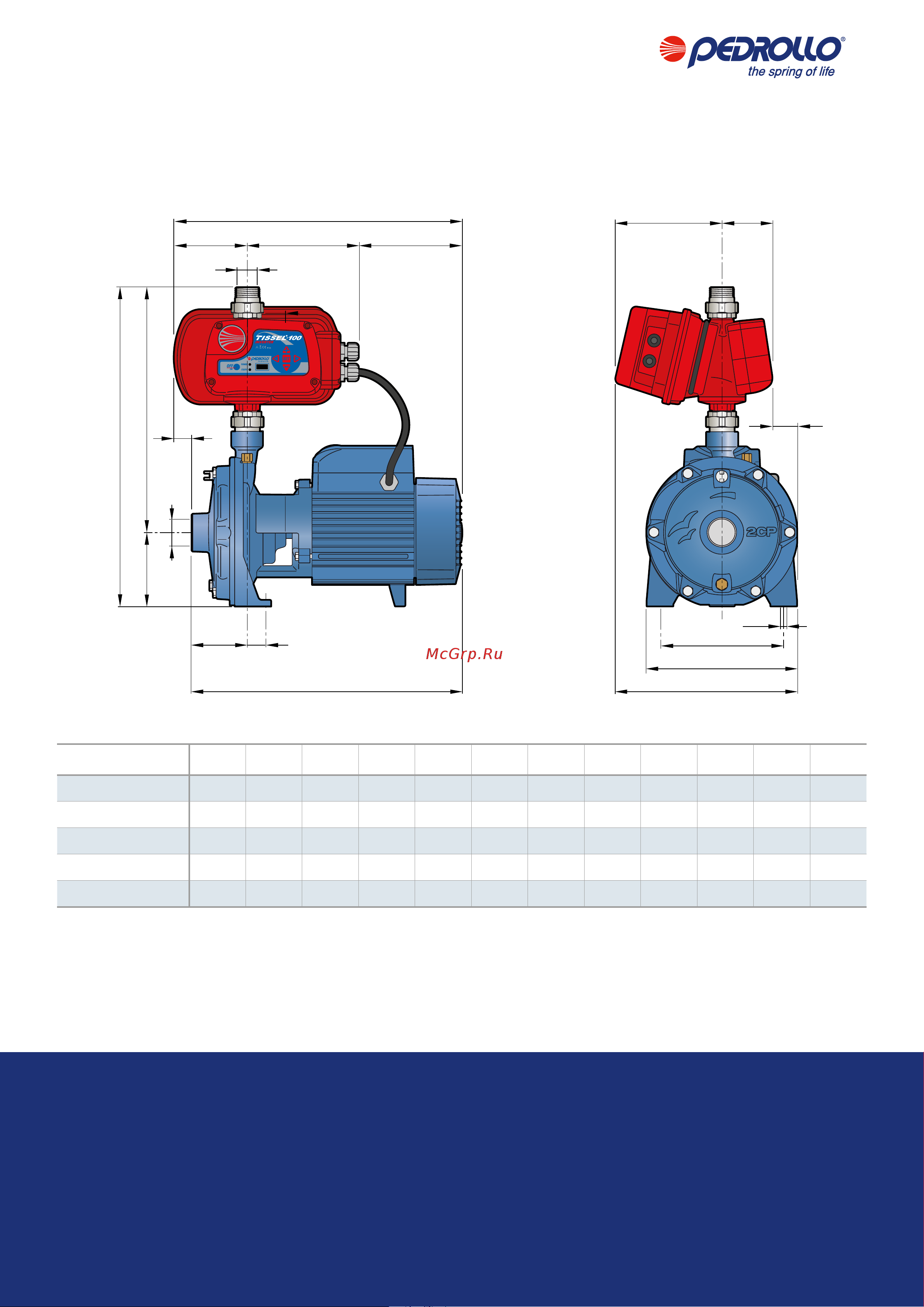 Pedrollo TS2 - MK 3/6 [20/20] Dimensions mm