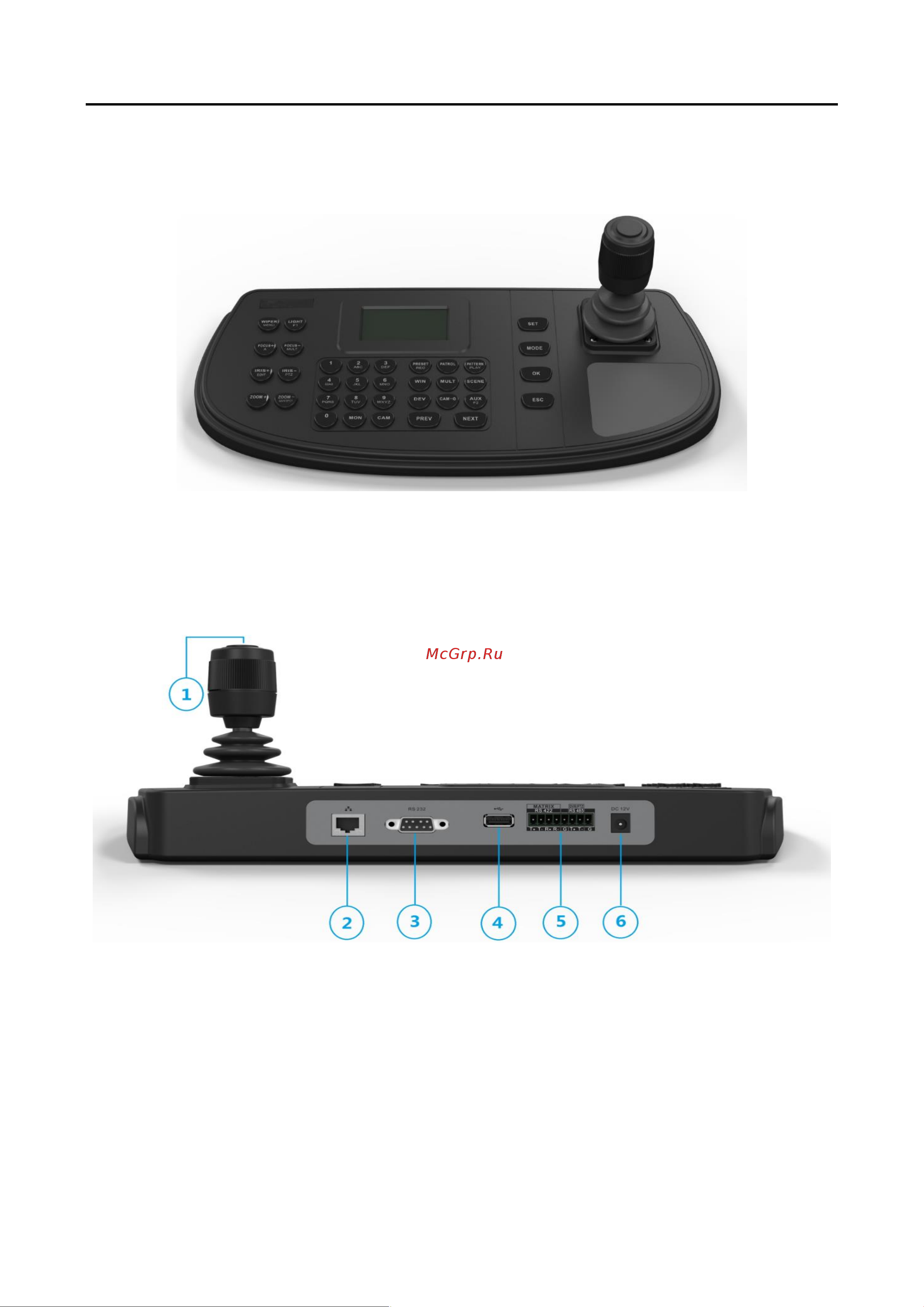 Hikvision DS-1006KI [9/37] Interfaces and joystick