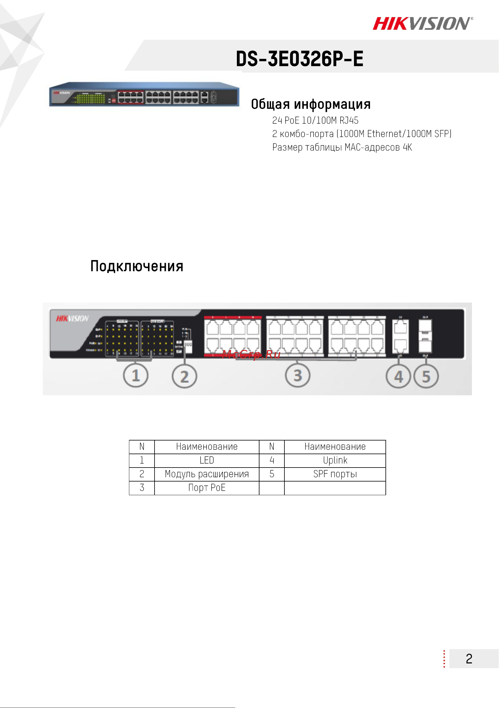 Hikvision DS-3E0326P-E Спецификация онлайн [2/4] 674647
