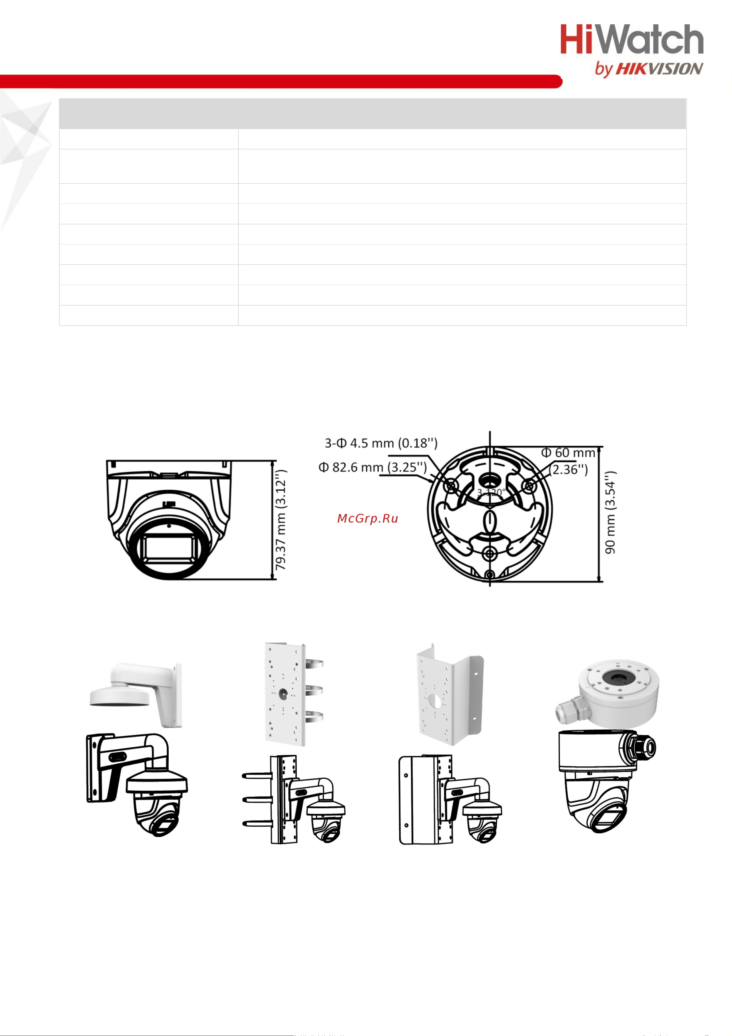 HiWatch DS-T503A (2.8 mm) [3/4] Аксессуары